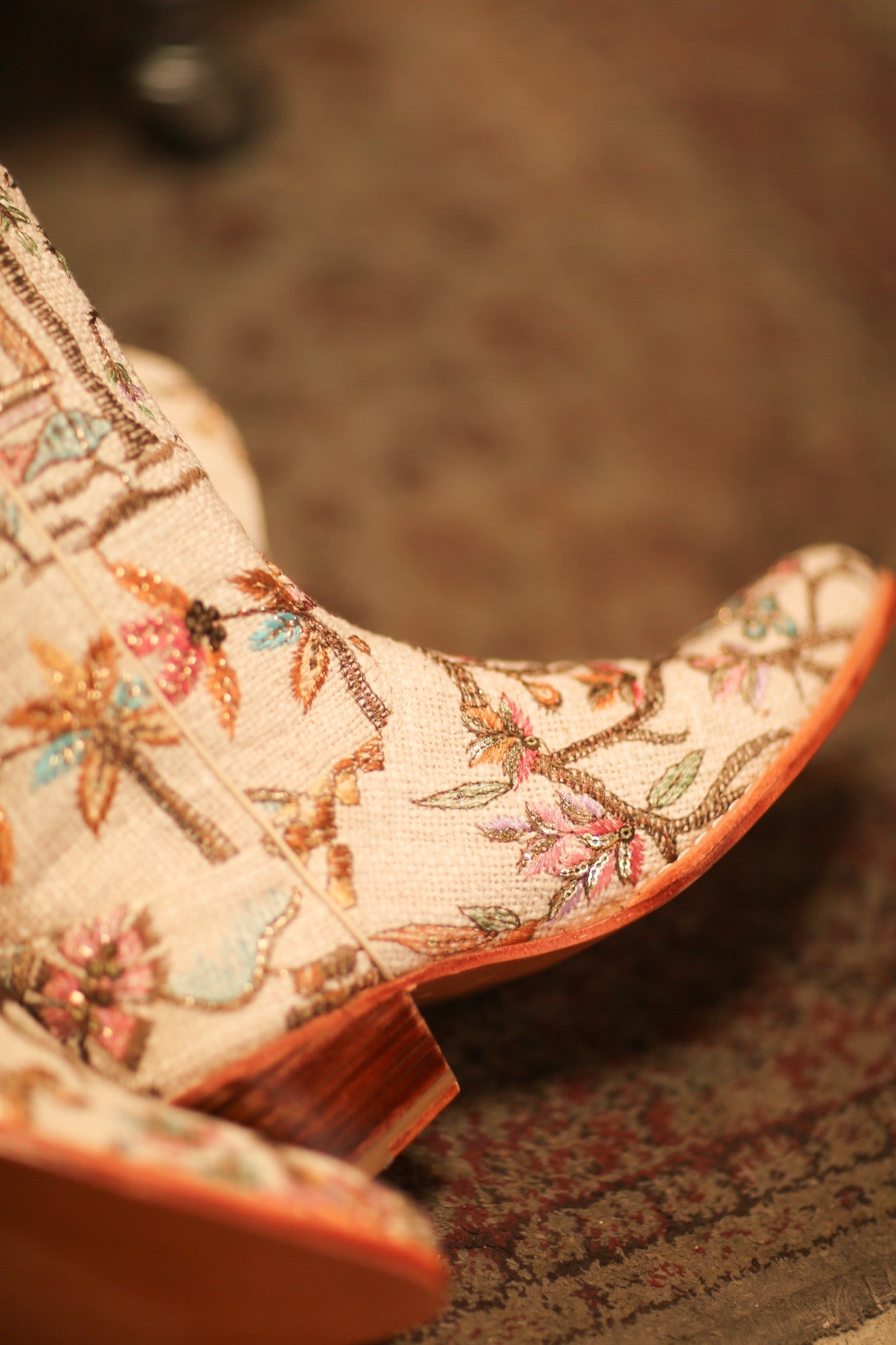 COTTON EMBROIDERED NOVELTY WESTERN BOOTS WESER - sustainably made MOMO NEW YORK sustainable clothing, boots slow fashion