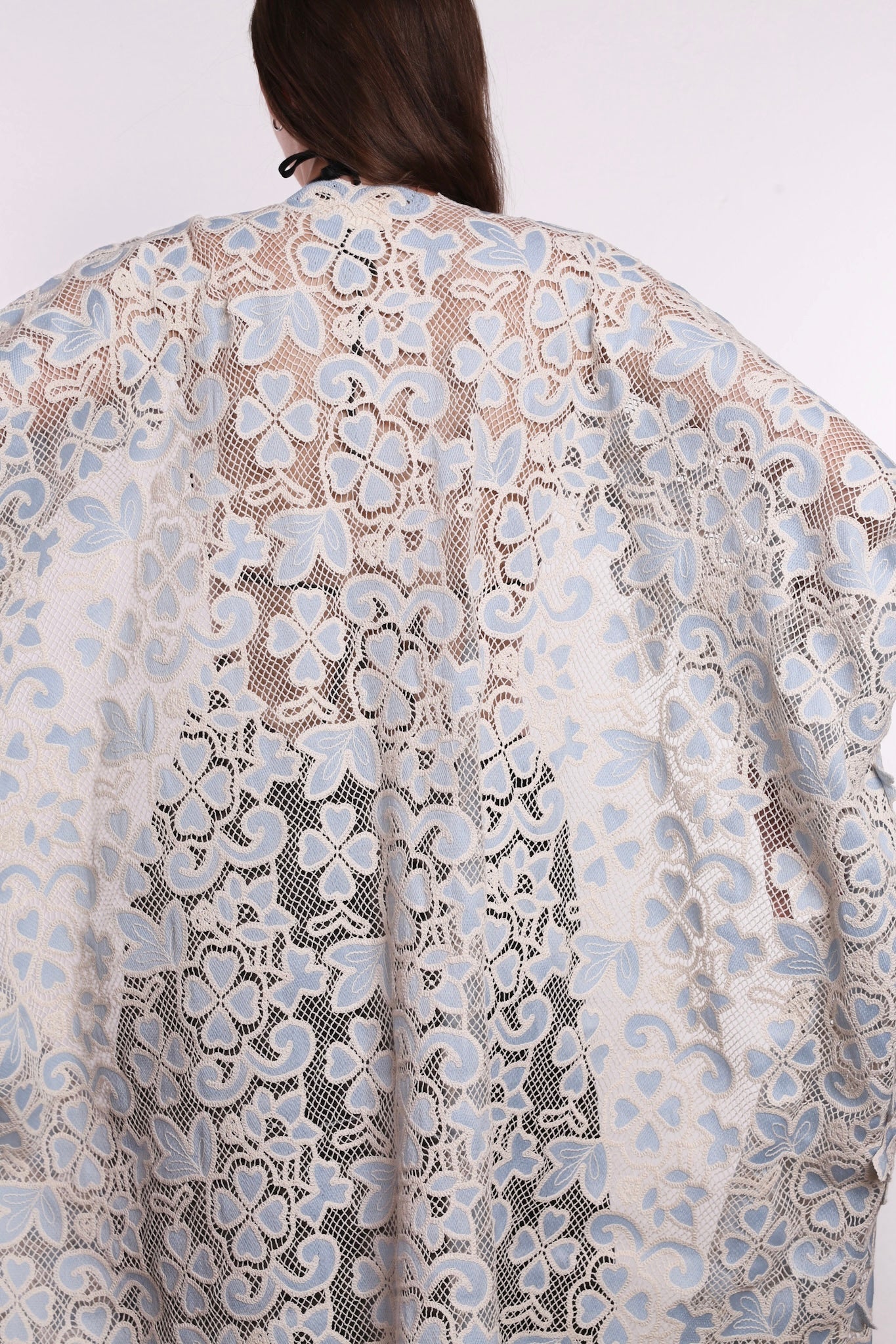 COTTTON LACE LIGHT BLUE FLOWER KIMONO - MOMO STUDIO BERLIN - Berlin Concept Store - sustainable & ethical fashion