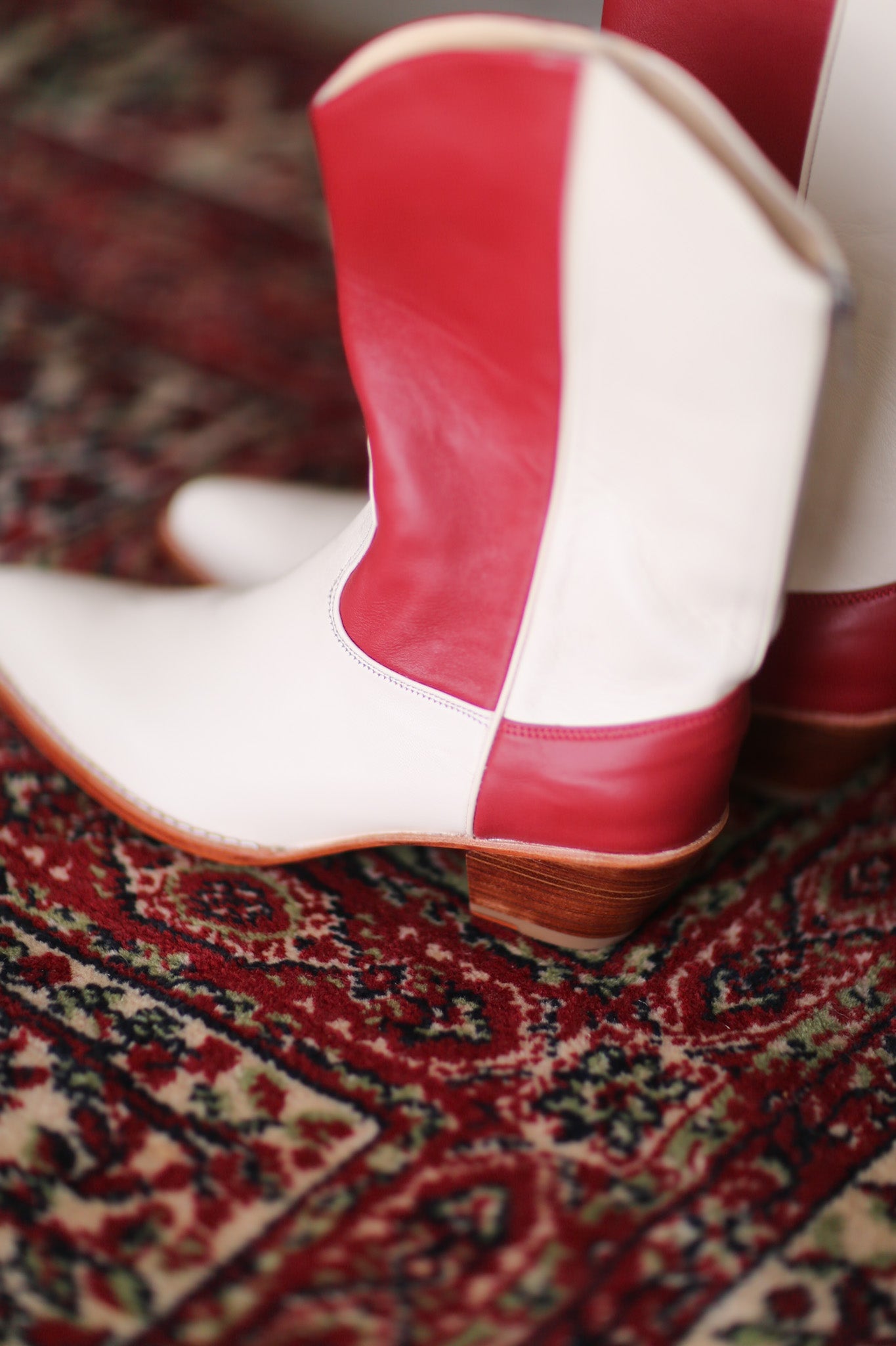 CREAM RED WESTERN BOOTS GUSTAV - MOMO STUDIO BERLIN - Berlin Concept Store - sustainable & ethical fashion