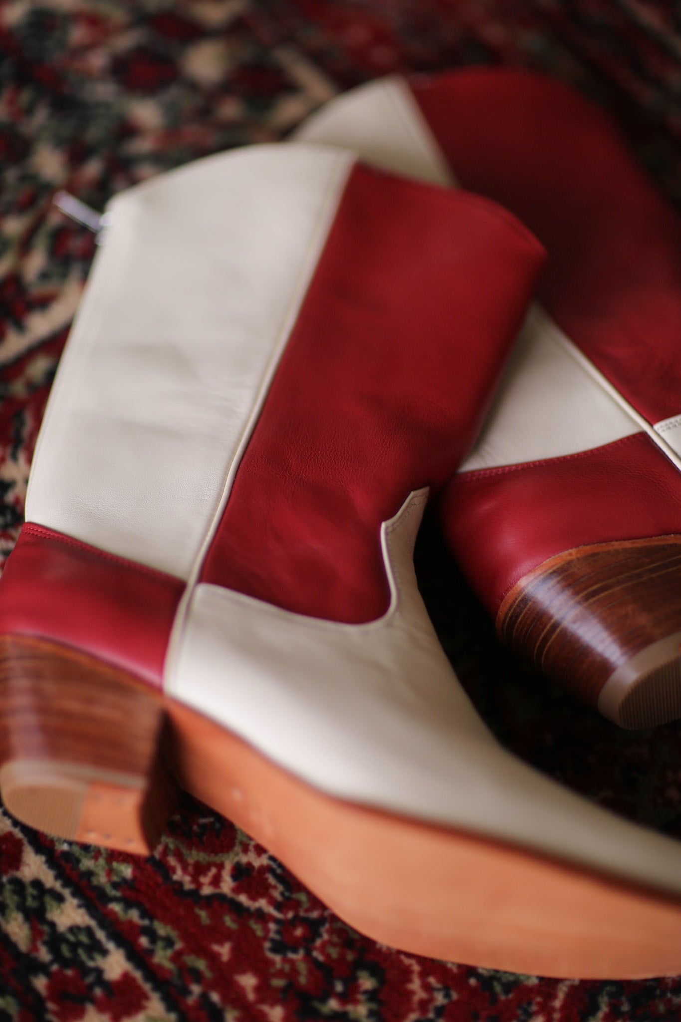 CREAM RED WESTERN BOOTS GUSTAV - MOMO STUDIO BERLIN - Berlin Concept Store - sustainable & ethical fashion