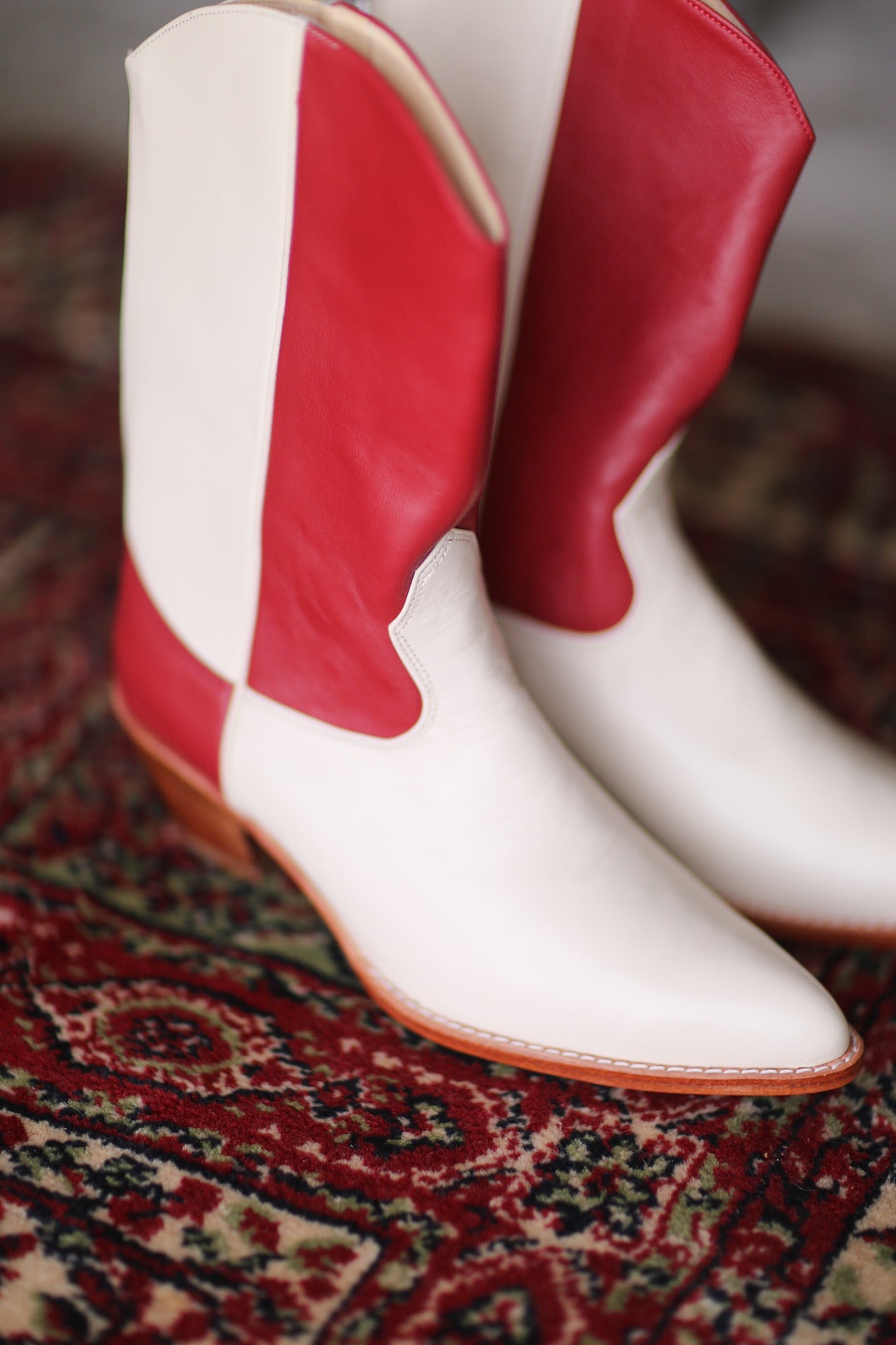 CREAM RED WESTERN BOOTS GUSTAV - MOMO STUDIO BERLIN - Berlin Concept Store - sustainable & ethical fashion