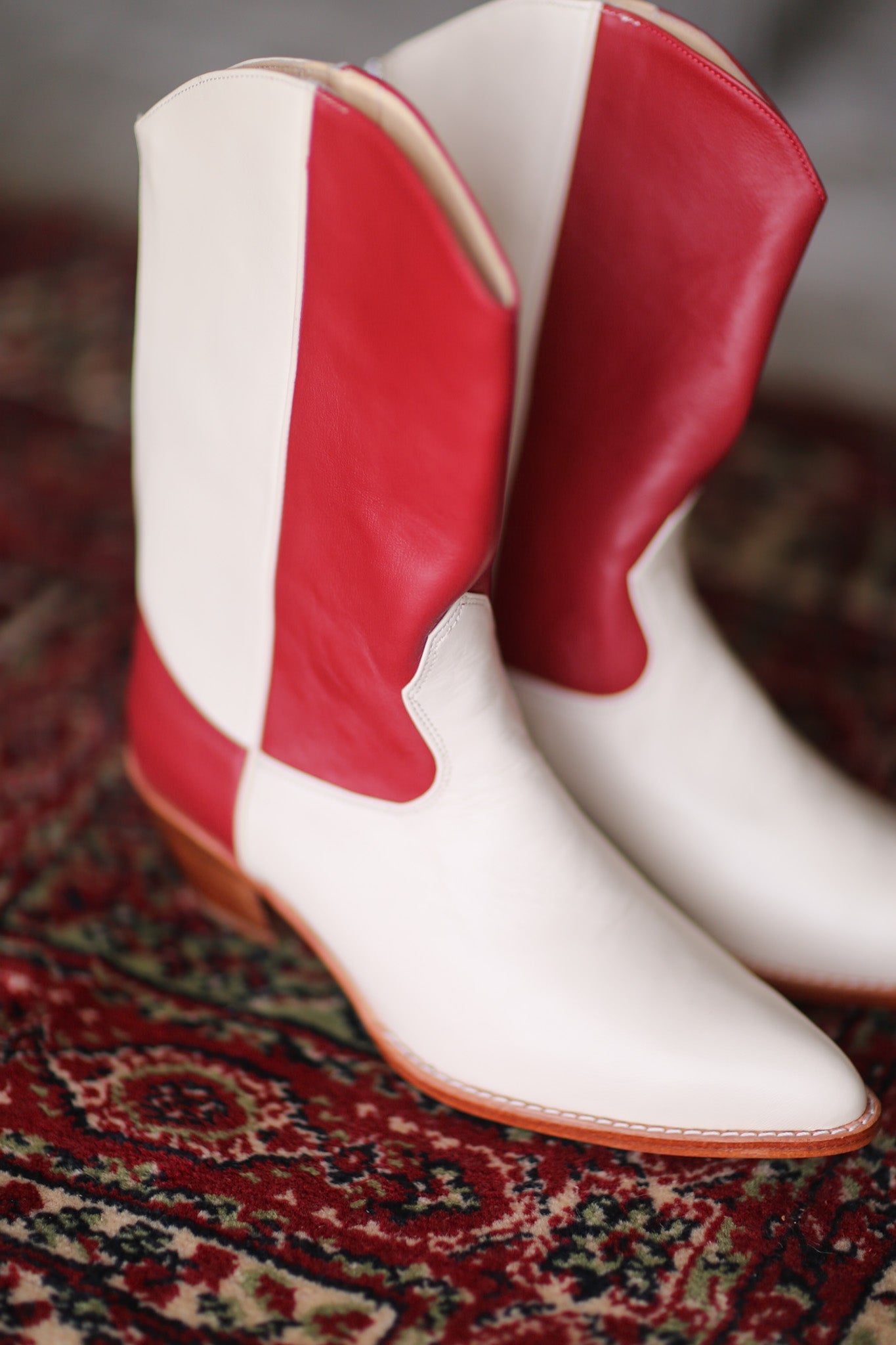 CREAM RED WESTERN BOOTS GUSTAV - MOMO STUDIO BERLIN - Berlin Concept Store - sustainable & ethical fashion