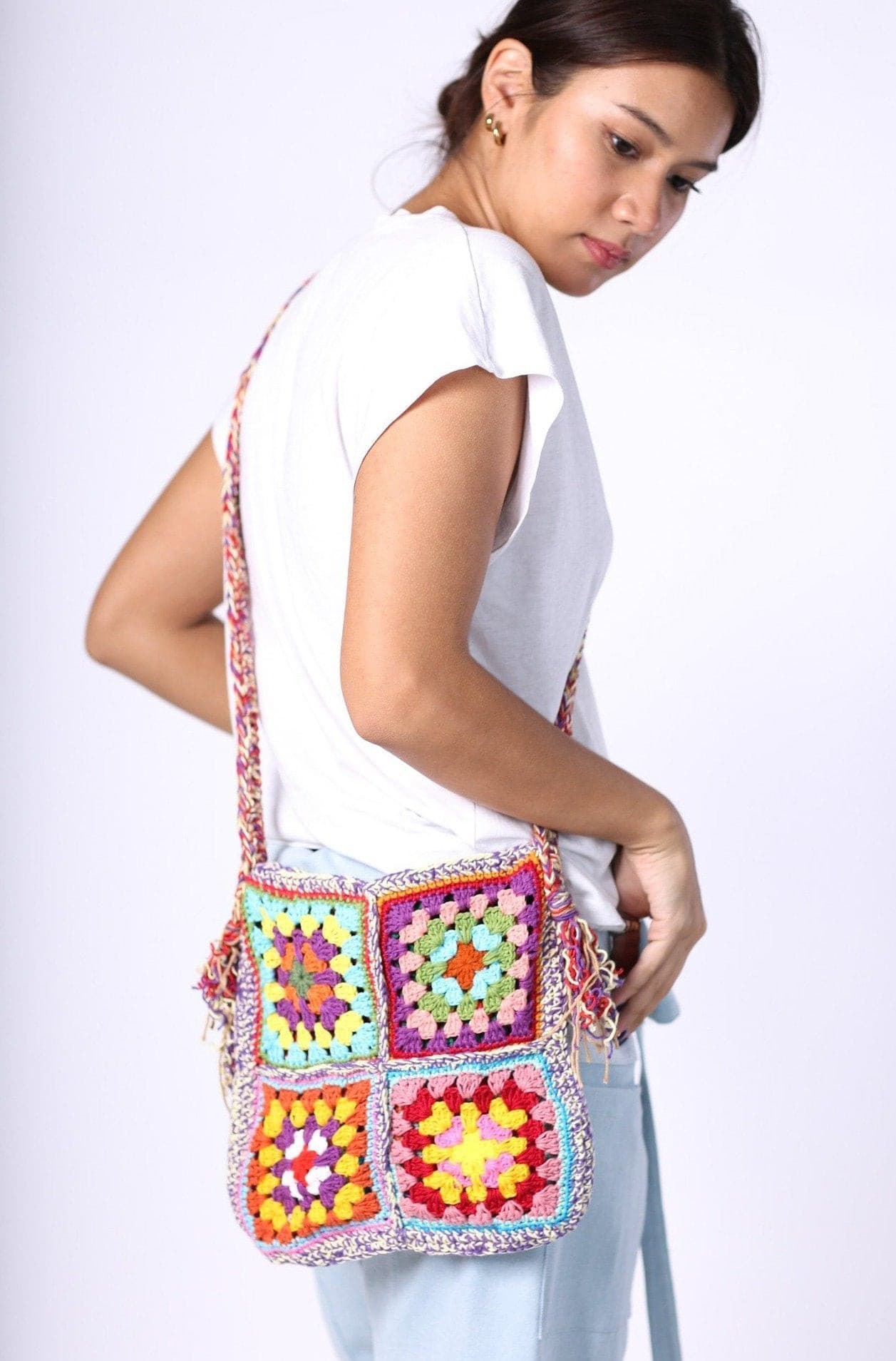 CROCHET SHOULDER CROSS BODY BAG TIBB - MOMO STUDIO BERLIN - Berlin Concept Store - sustainable & ethical fashion