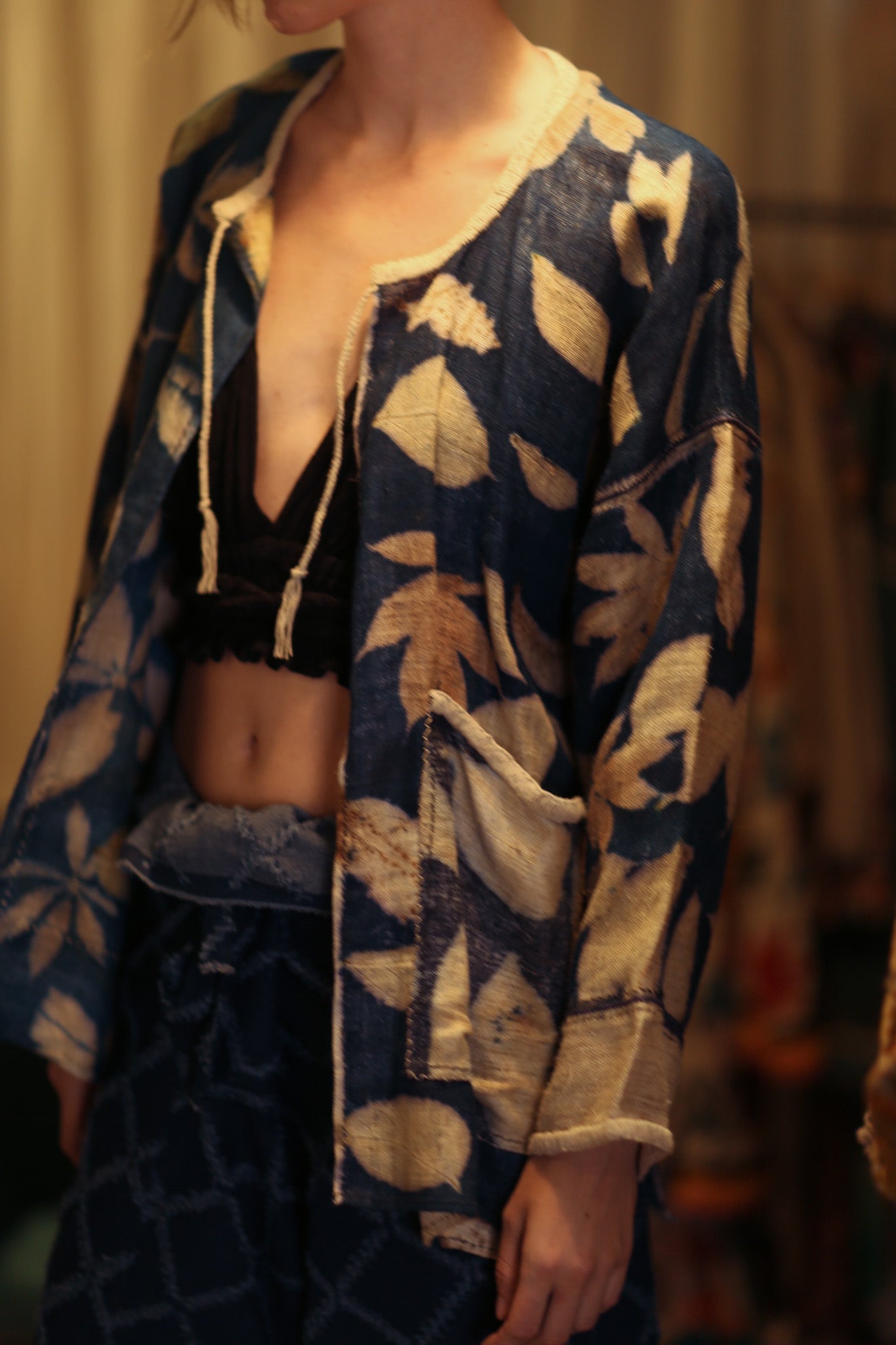DAMON KANCHON DEEP BLUE SHORT JACKET - MOMO STUDIO BERLIN - Berlin Concept Store - sustainable & ethical fashion