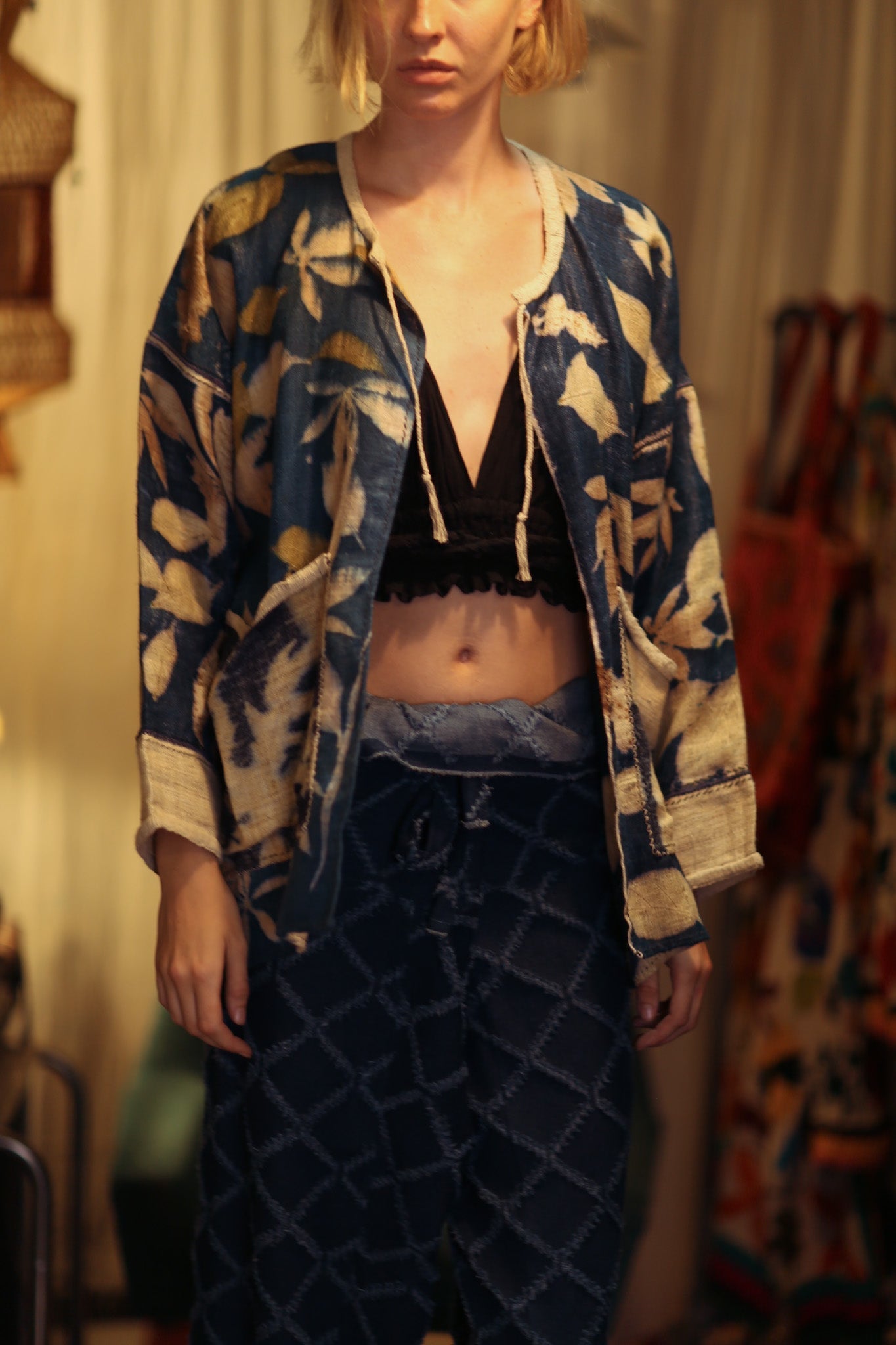 DAMON KANCHON DEEP BLUE SHORT JACKET - MOMO STUDIO BERLIN - Berlin Concept Store - sustainable & ethical fashion