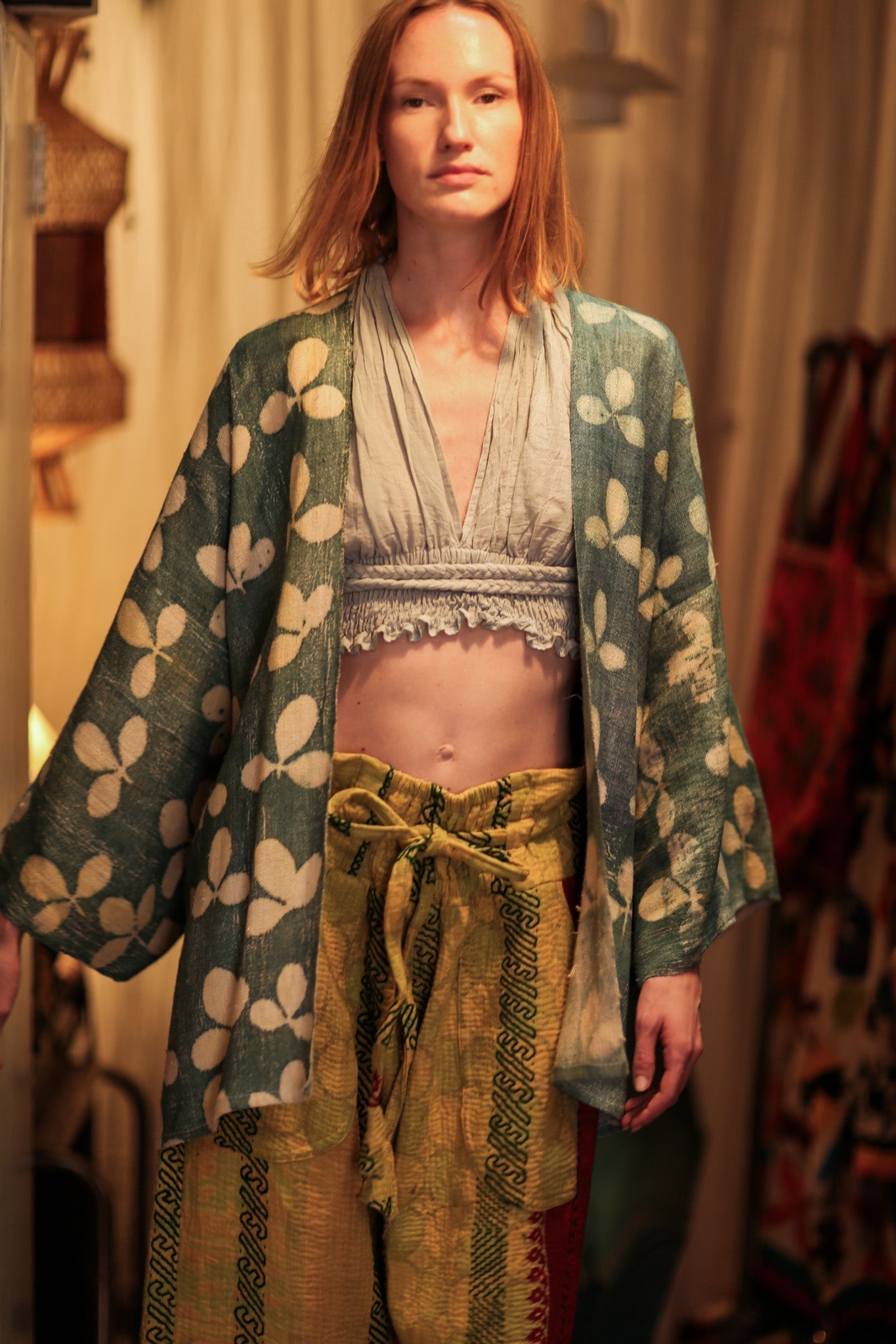 DAMON KANCHON SHORT KIMONO DIRTY TURQUOISE - MOMO STUDIO BERLIN - Berlin Concept Store - sustainable & ethical fashion