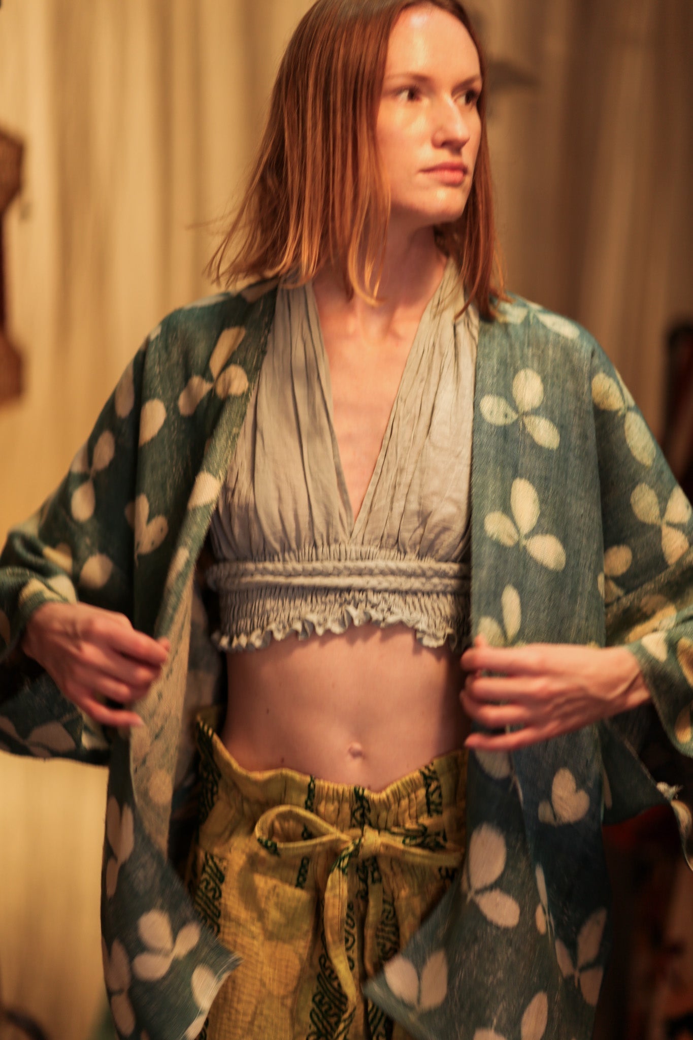 DAMON KANCHON SHORT KIMONO DIRTY TURQUOISE - MOMO STUDIO BERLIN - Berlin Concept Store - sustainable & ethical fashion