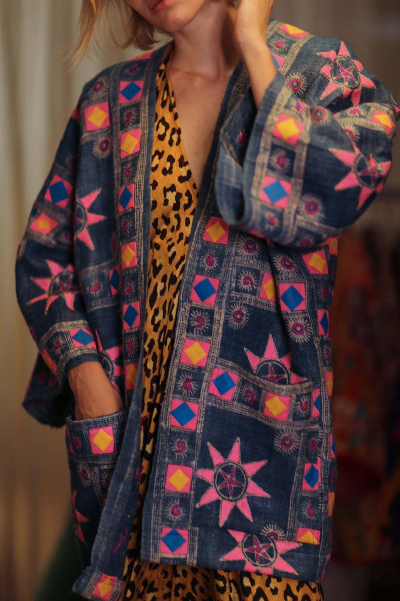 DAMON KANCHON SHORT KIMONO PINK - MOMO STUDIO BERLIN - Berlin Concept Store - sustainable & ethical fashion