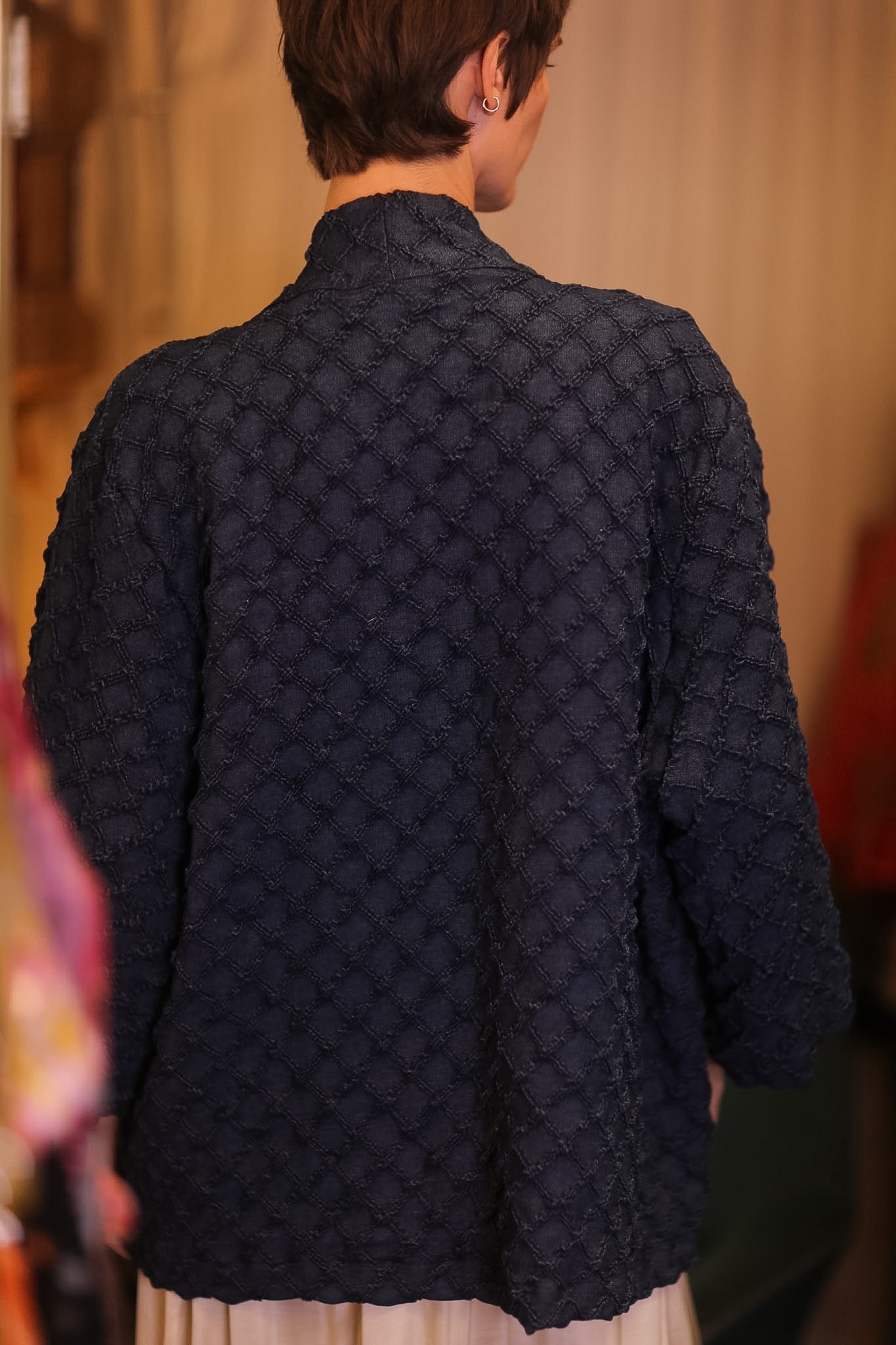 DARK BLUE PREMIUM DENIM SHORT KIMONO LEYLU - MOMO STUDIO BERLIN - Berlin Concept Store - sustainable & ethical fashion