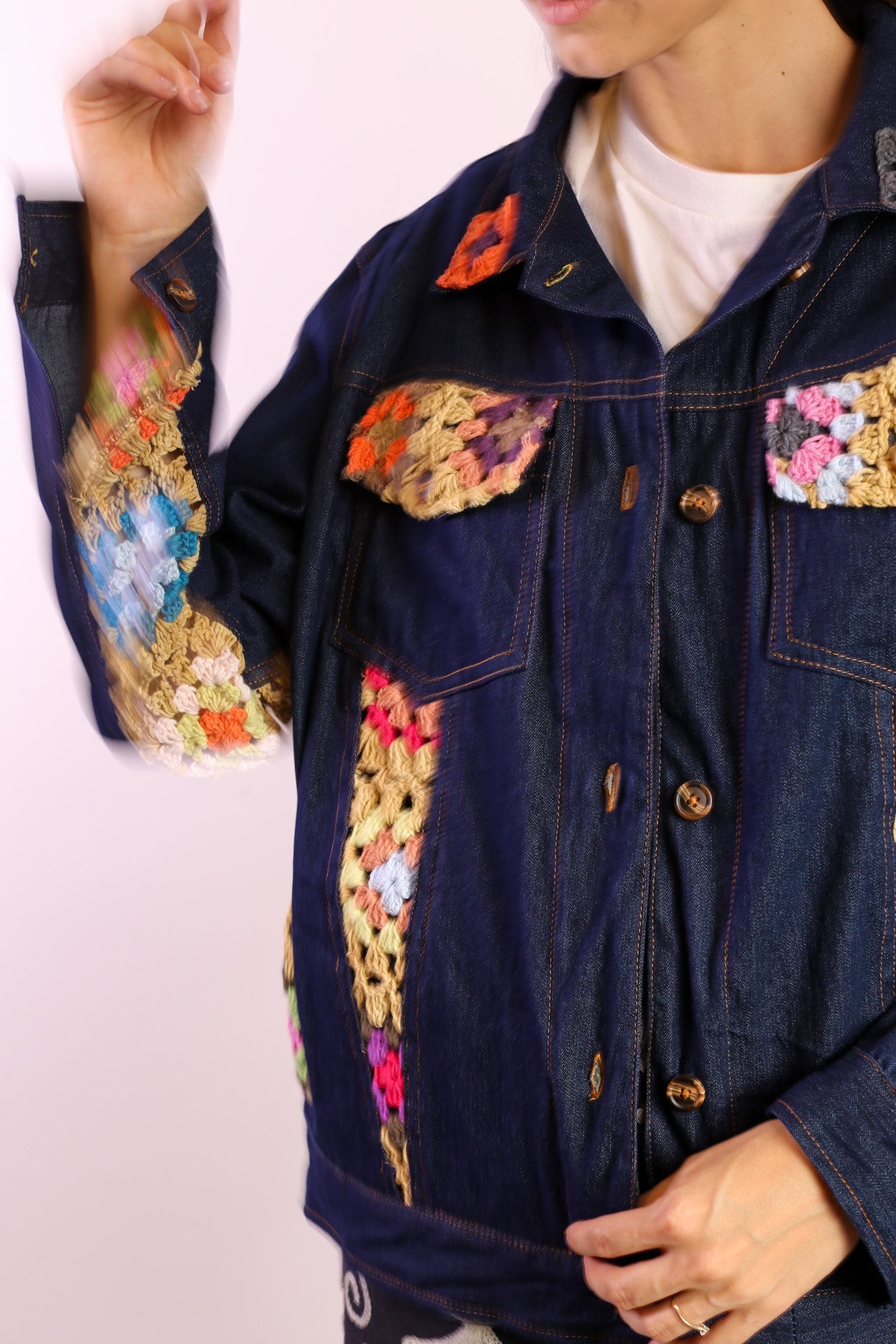 DENIM CROCHET DETAIL JACKET LORINS - MOMO STUDIO BERLIN - Berlin Concept Store - sustainable & ethical fashion