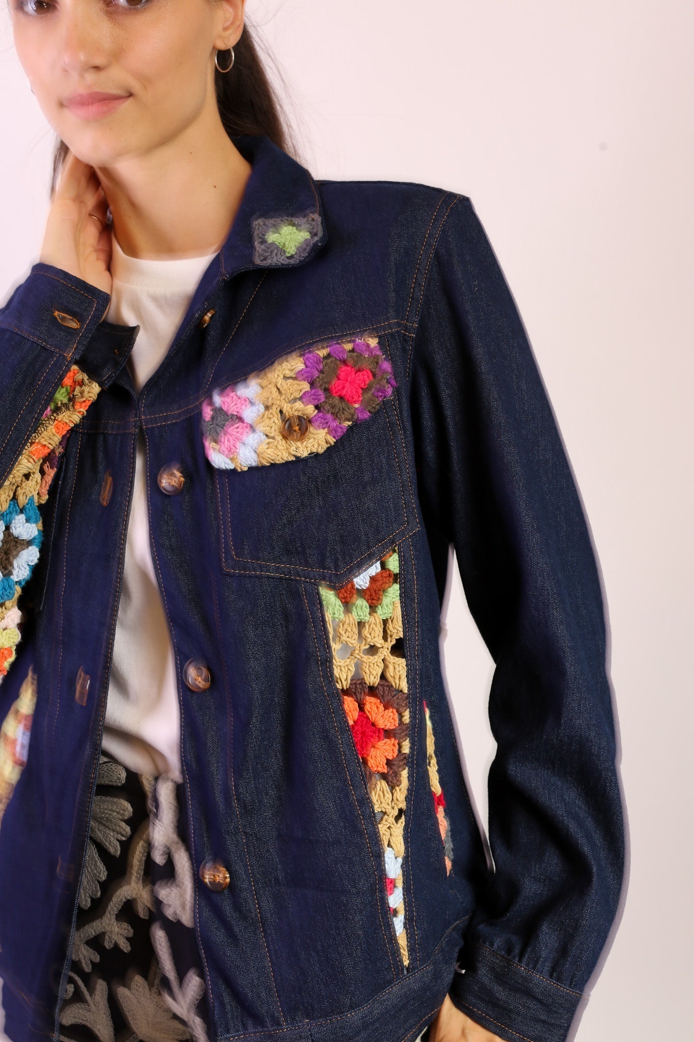 DENIM CROCHET DETAIL JACKET LORINS - MOMO STUDIO BERLIN - Berlin Concept Store - sustainable & ethical fashion