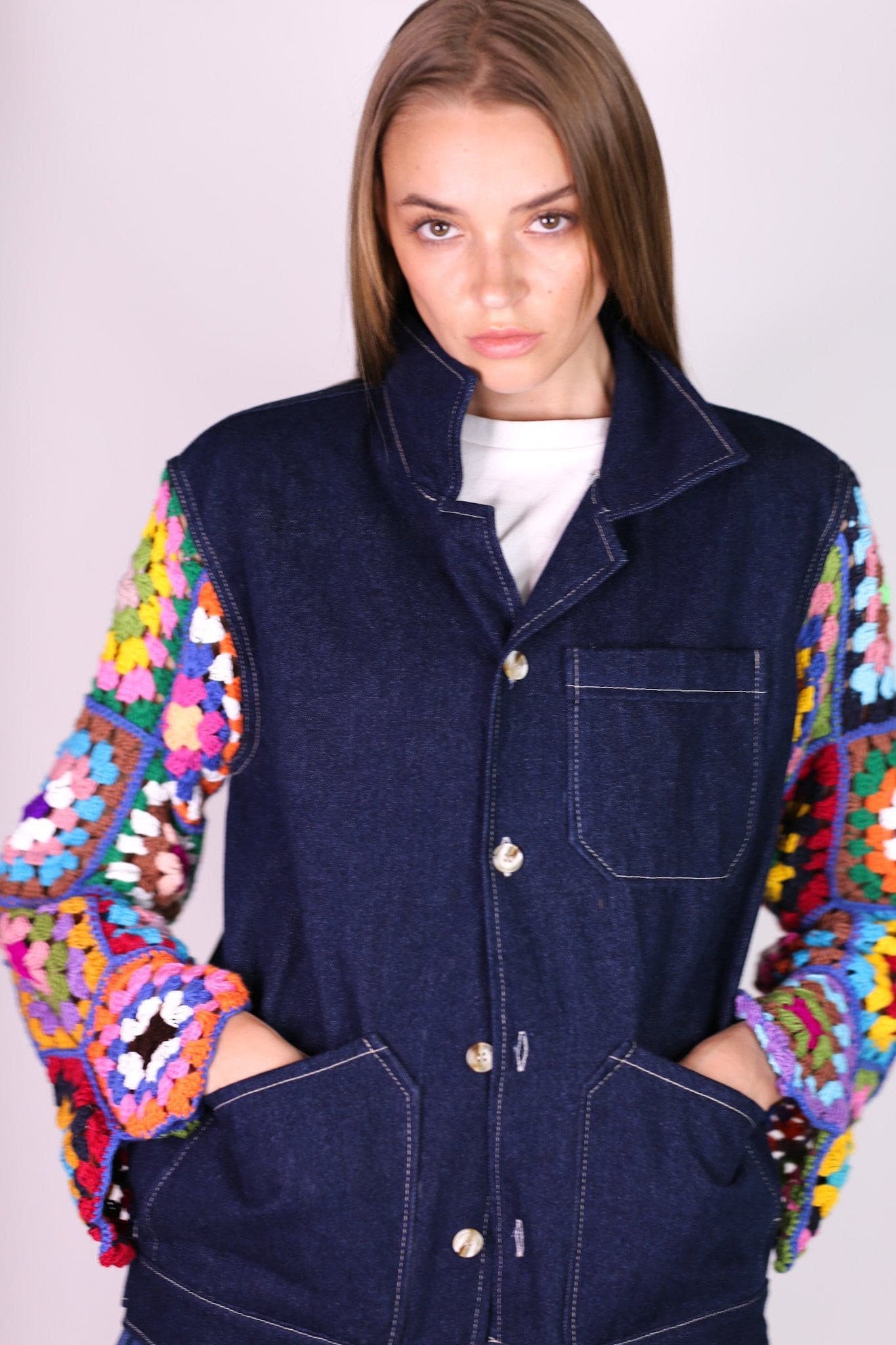 DENIM CROCHET JACKET VICKY - MOMO STUDIO BERLIN - Berlin Concept Store - sustainable & ethical fashion