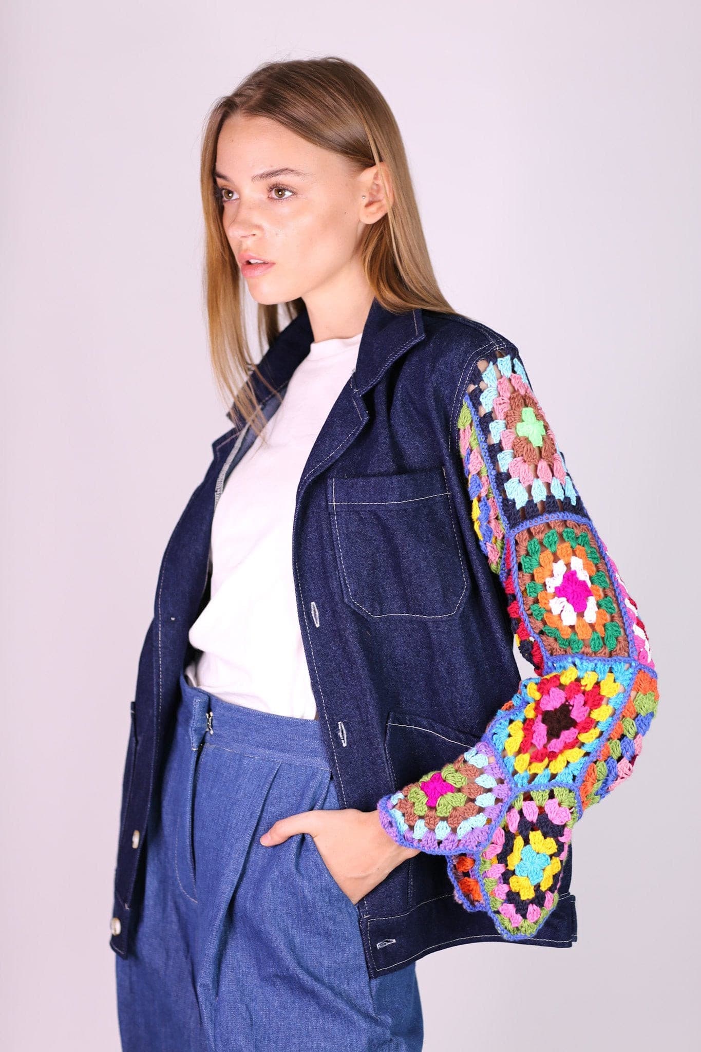 DENIM CROCHET JACKET VICKY - MOMO STUDIO BERLIN - Berlin Concept Store - sustainable & ethical fashion