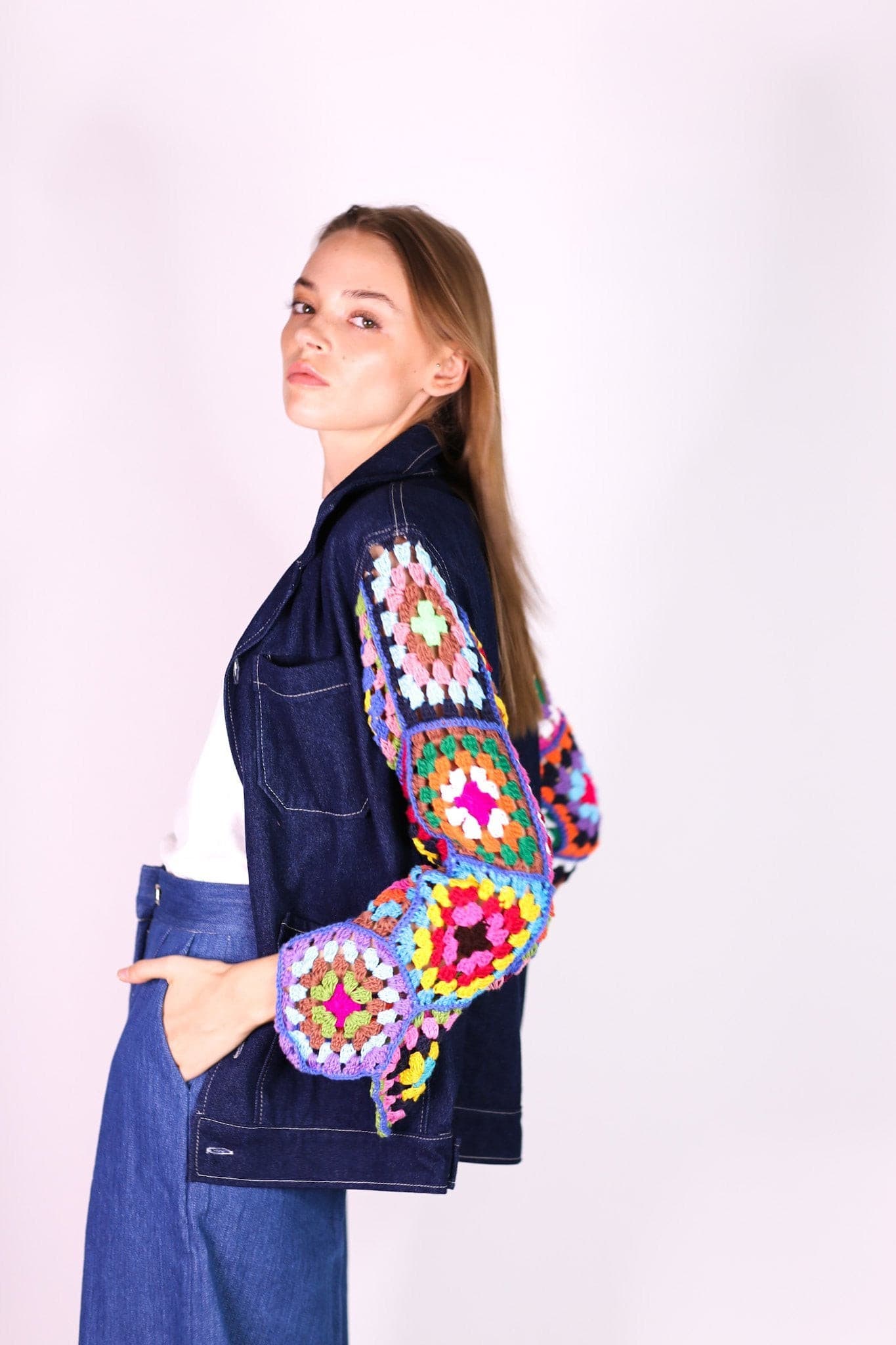 DENIM CROCHET JACKET VICKY - MOMO STUDIO BERLIN - Berlin Concept Store - sustainable & ethical fashion