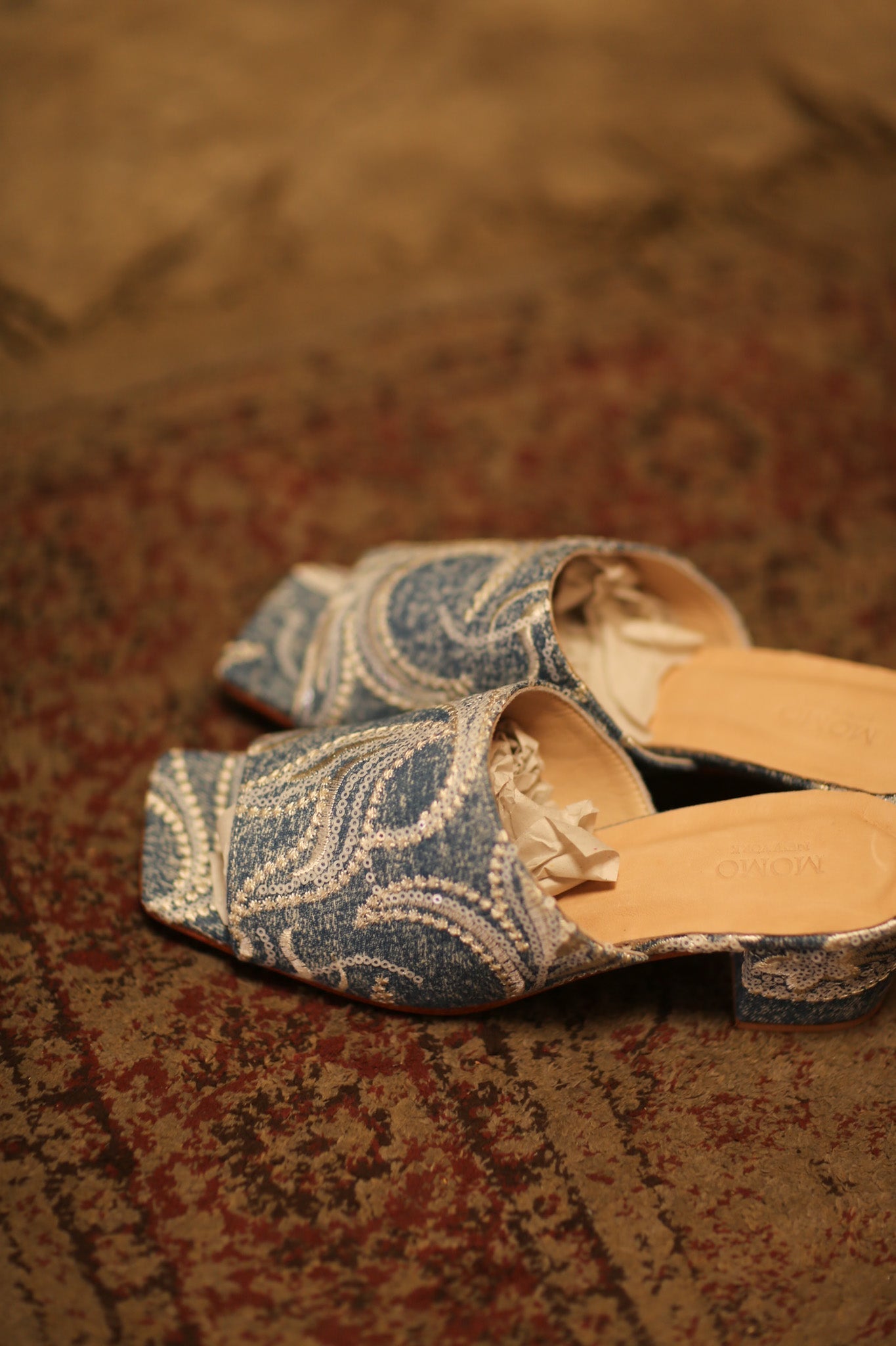 DENIM EMBROIDERED MULES KINTRA - MOMO STUDIO BERLIN - Berlin Concept Store - sustainable & ethical fashion