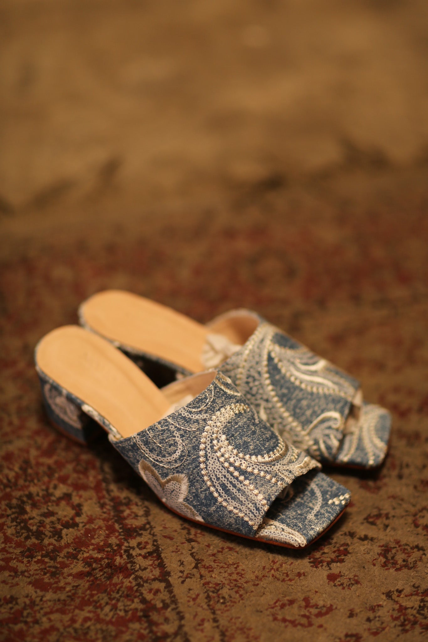 DENIM EMBROIDERED MULES KINTRA - MOMO STUDIO BERLIN - Berlin Concept Store - sustainable & ethical fashion