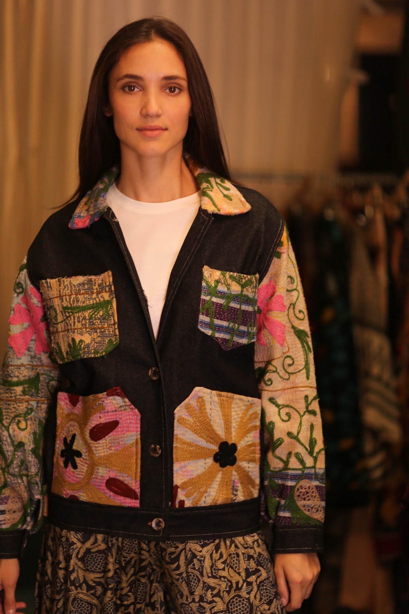 DENIM JACKET PATCHWORK FILAE - MOMO STUDIO BERLIN - Berlin Concept Store - sustainable & ethical fashion