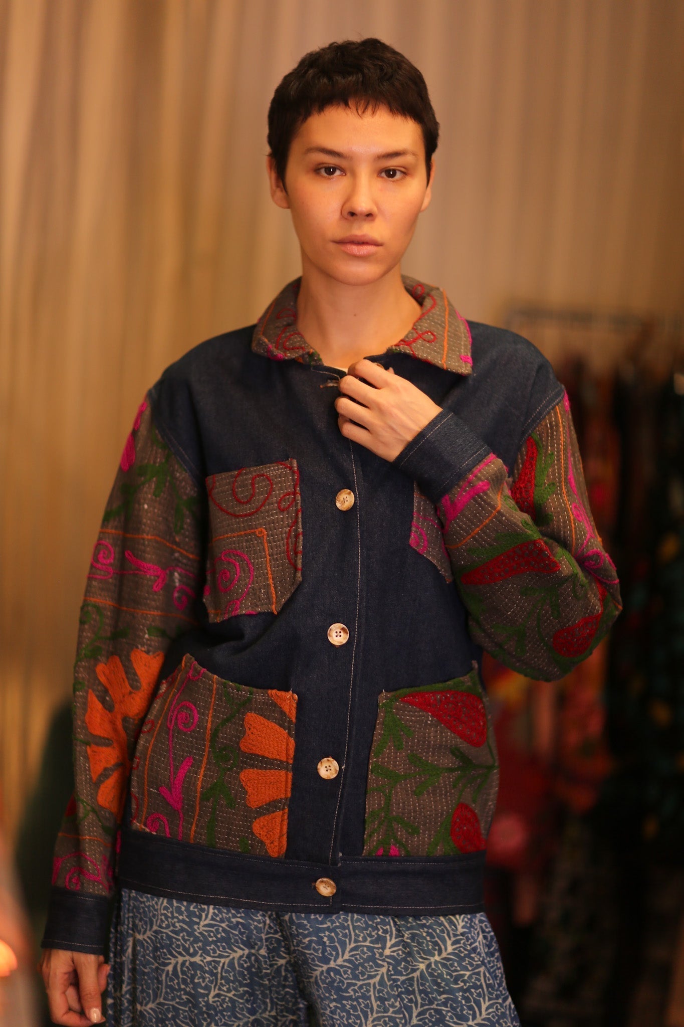DENIM JACKET PATCHWORK MULA - MOMO STUDIO BERLIN - Berlin Concept Store - sustainable & ethical fashion
