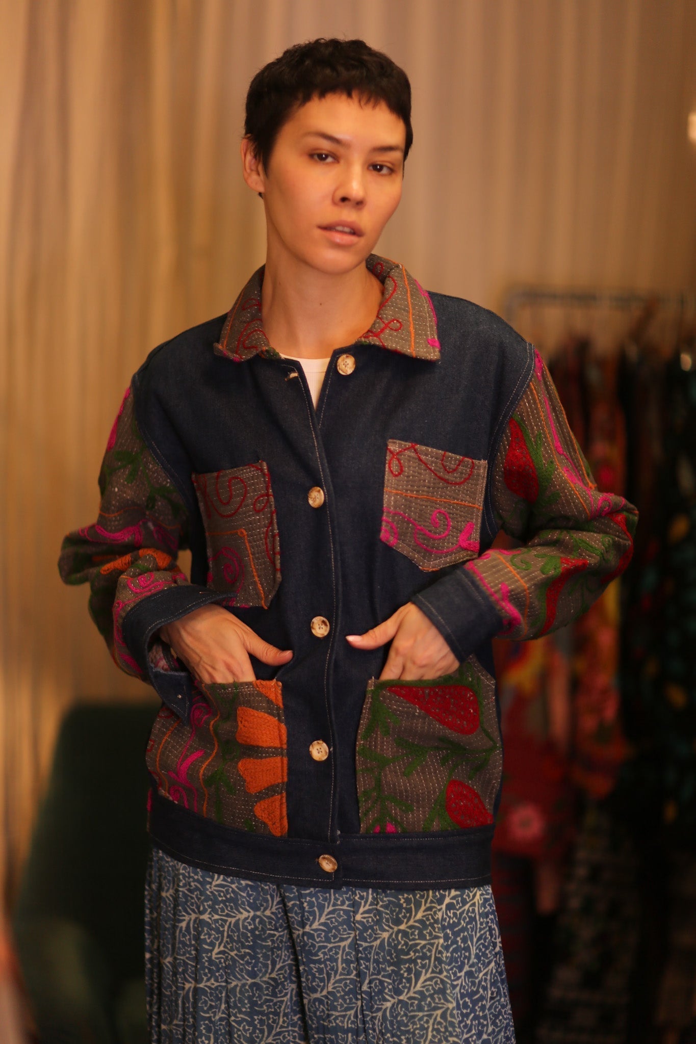 DENIM JACKET PATCHWORK MULA - MOMO STUDIO BERLIN - Berlin Concept Store - sustainable & ethical fashion