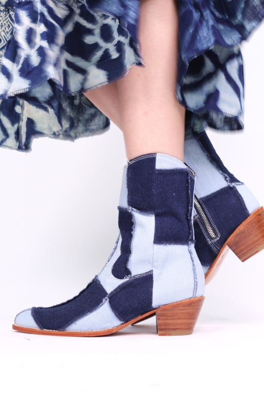 DENIM PATCHWORK BOOTS ANNIKA - MOMO STUDIO BERLIN - Berlin Concept Store - sustainable & ethical fashion