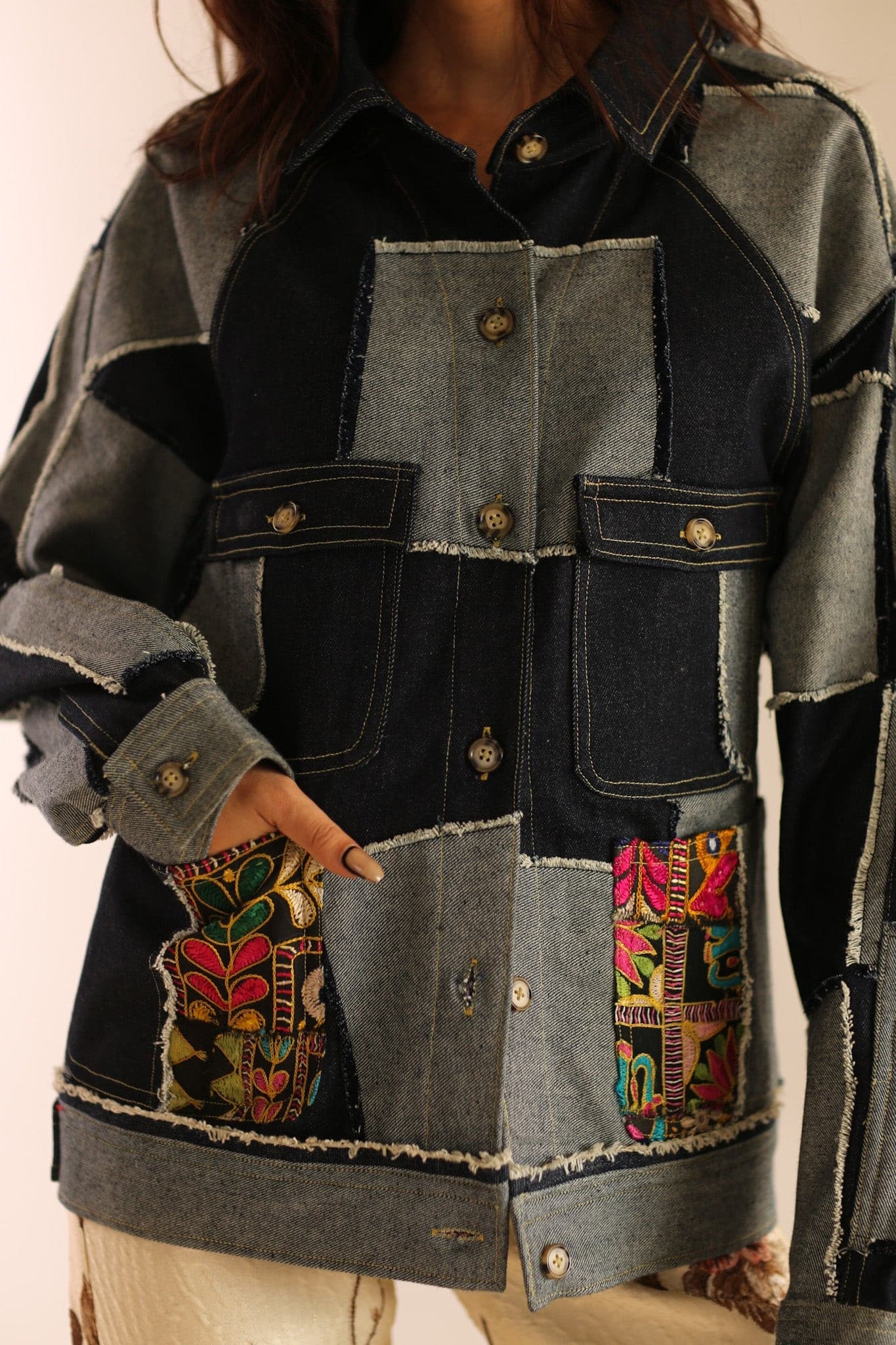 DENIM PATCHWORK JACKET MASHA - MOMO STUDIO BERLIN - Berlin Concept Store - sustainable & ethical fashion