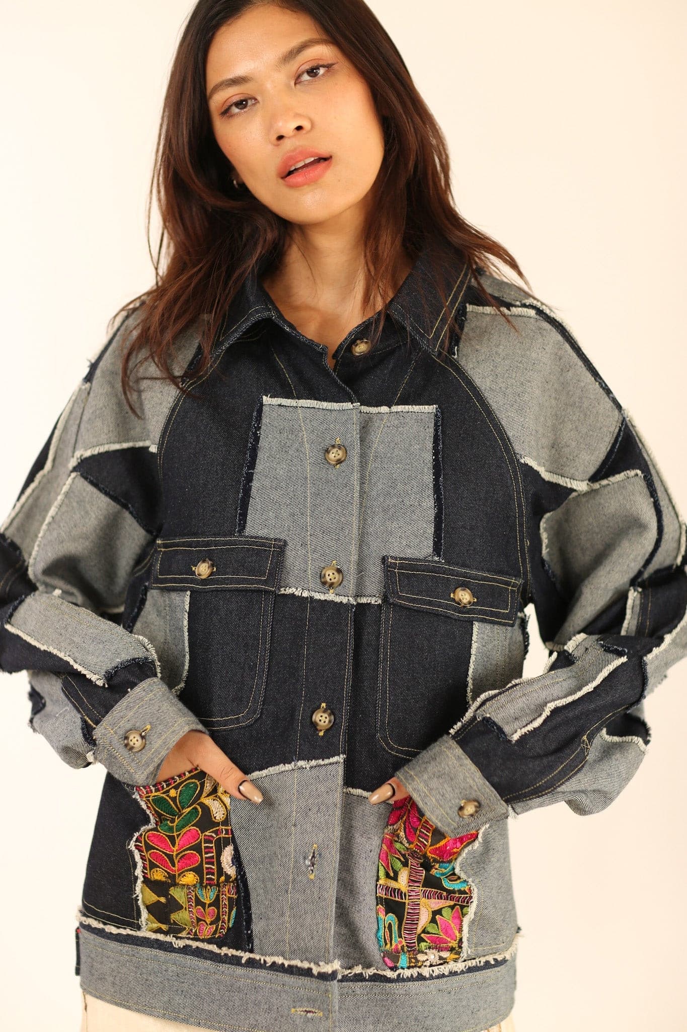 DENIM PATCHWORK JACKET MASHA - MOMO STUDIO BERLIN - Berlin Concept Store - sustainable & ethical fashion