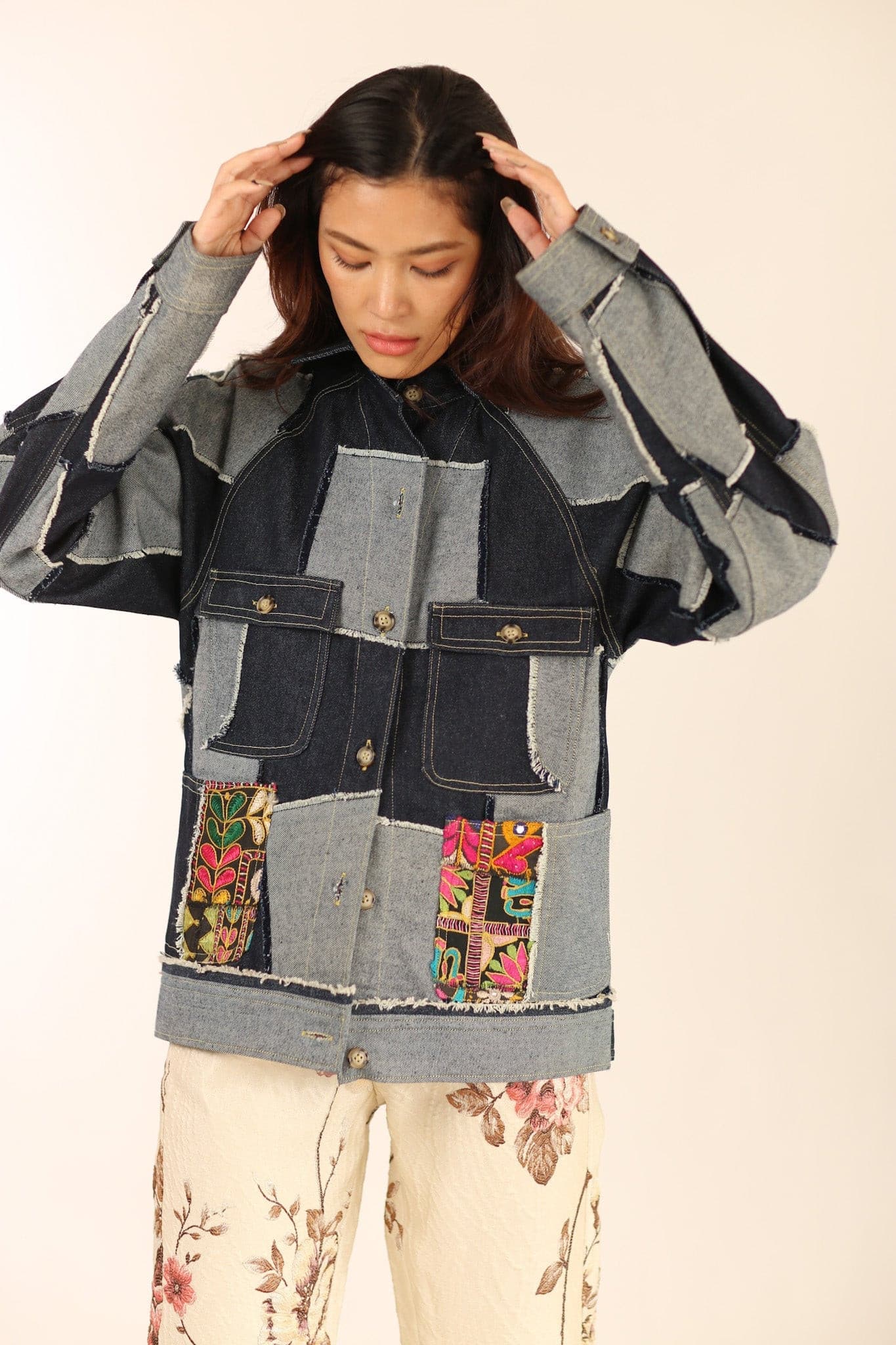 DENIM PATCHWORK JACKET MASHA - MOMO STUDIO BERLIN - Berlin Concept Store - sustainable & ethical fashion