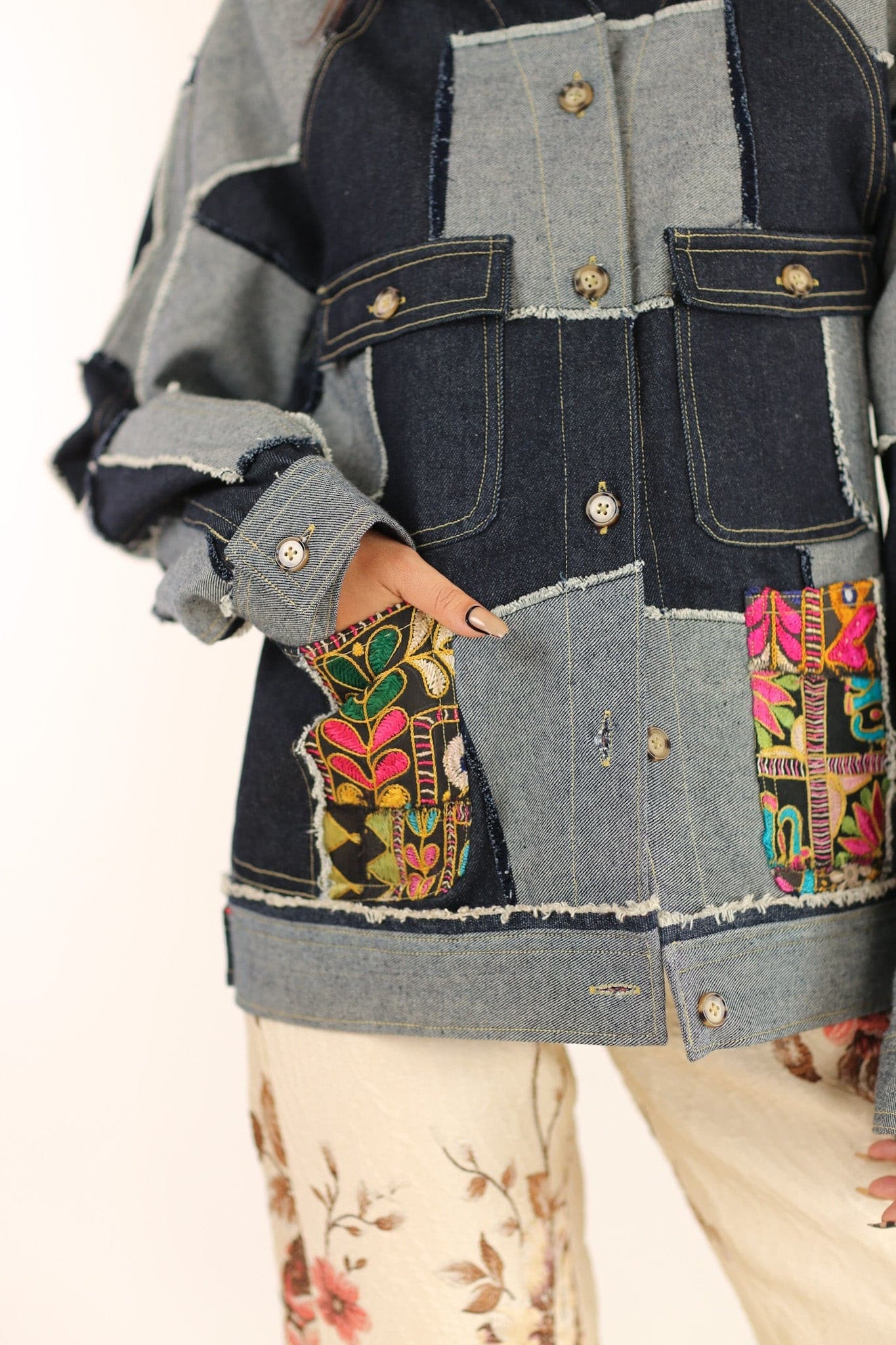 DENIM PATCHWORK JACKET MASHA - MOMO STUDIO BERLIN - Berlin Concept Store - sustainable & ethical fashion