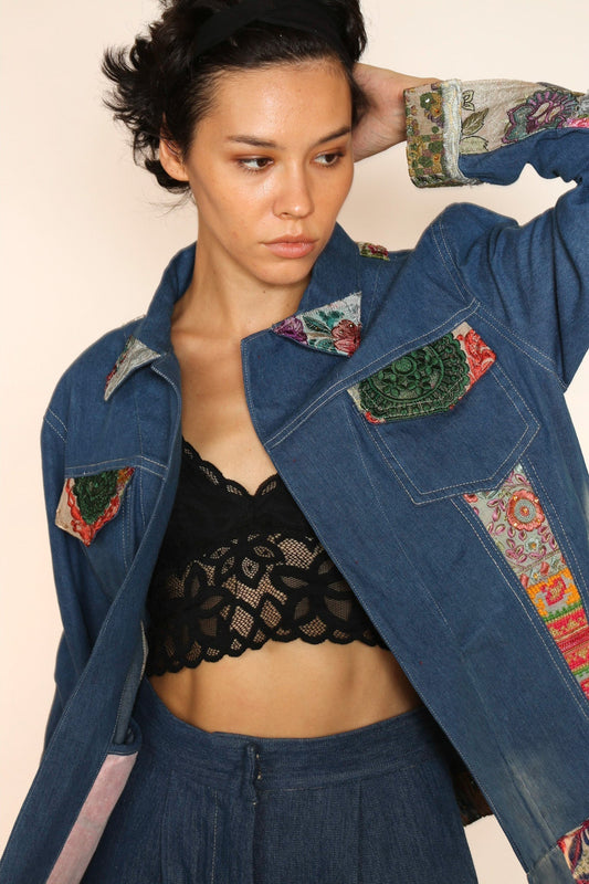 DENIM PATCHWORK JACKET PEENA - MOMO STUDIO BERLIN - Berlin Concept Store - sustainable & ethical fashion