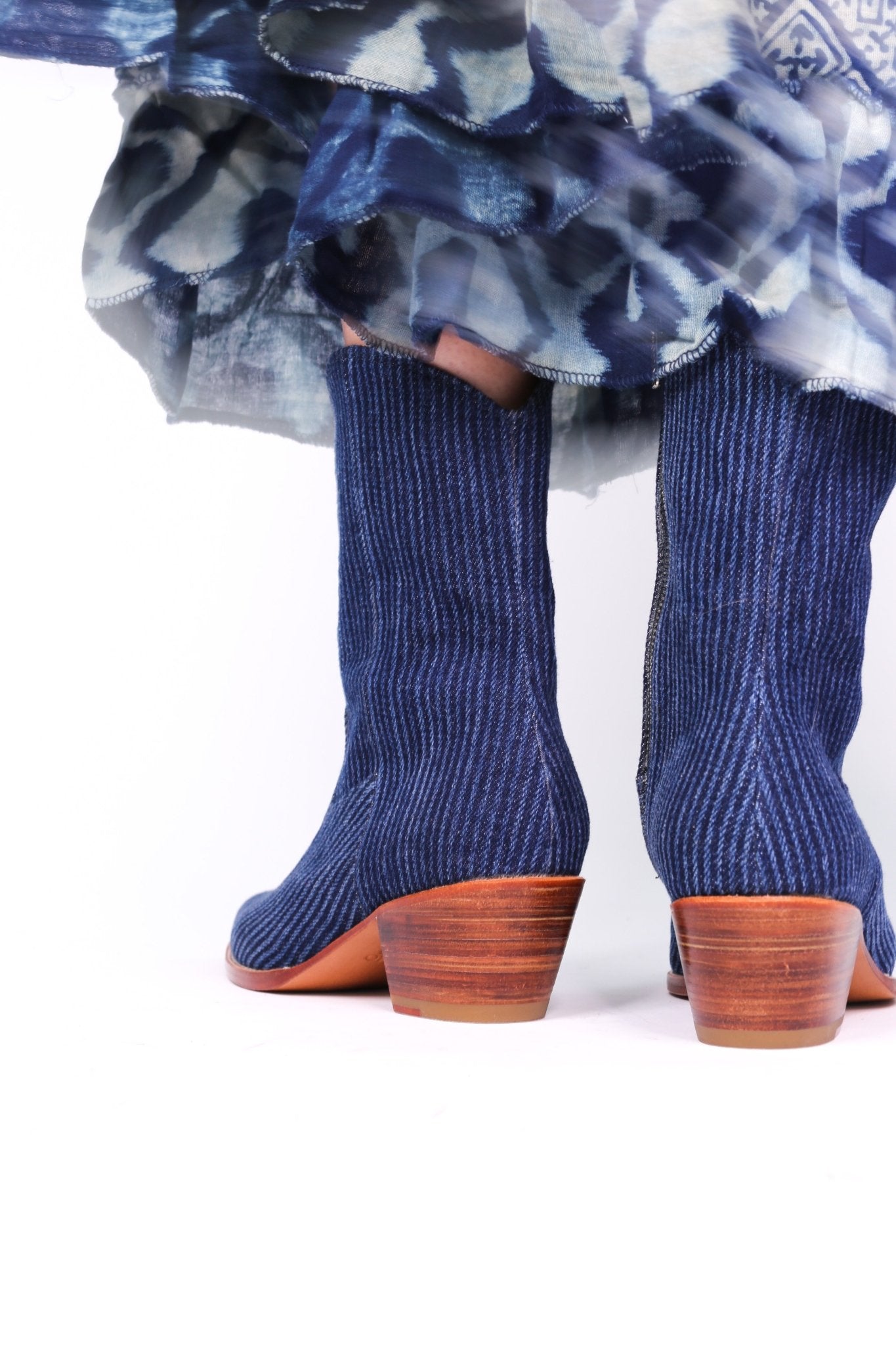 DENIM STRIPE ANKLE BOOTS TUZIA - MOMO STUDIO BERLIN - Berlin Concept Store - sustainable & ethical fashion