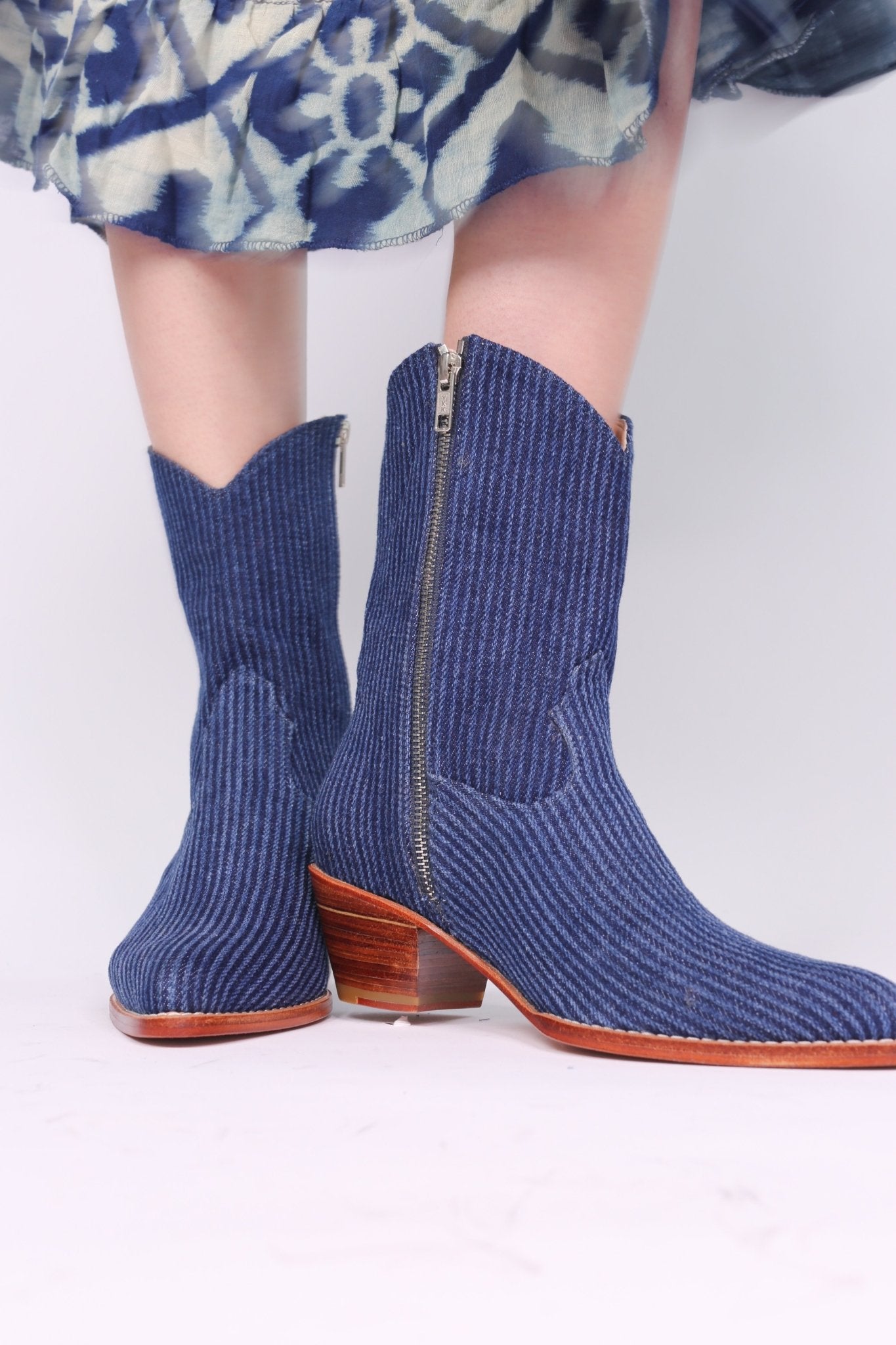 DENIM STRIPE ANKLE BOOTS TUZIA - MOMO STUDIO BERLIN - Berlin Concept Store - sustainable & ethical fashion