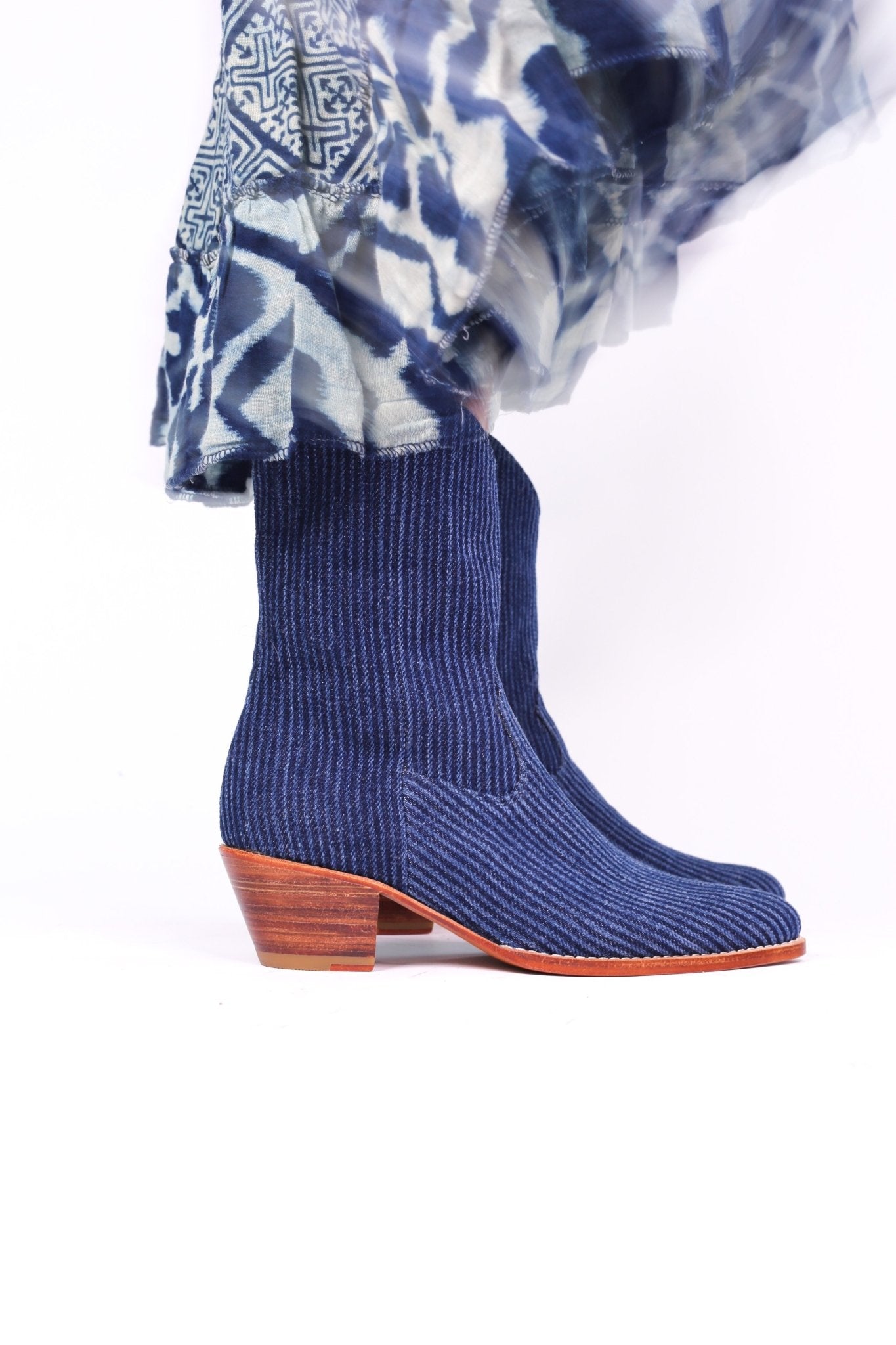 DENIM STRIPE ANKLE BOOTS TUZIA - MOMO STUDIO BERLIN - Berlin Concept Store - sustainable & ethical fashion