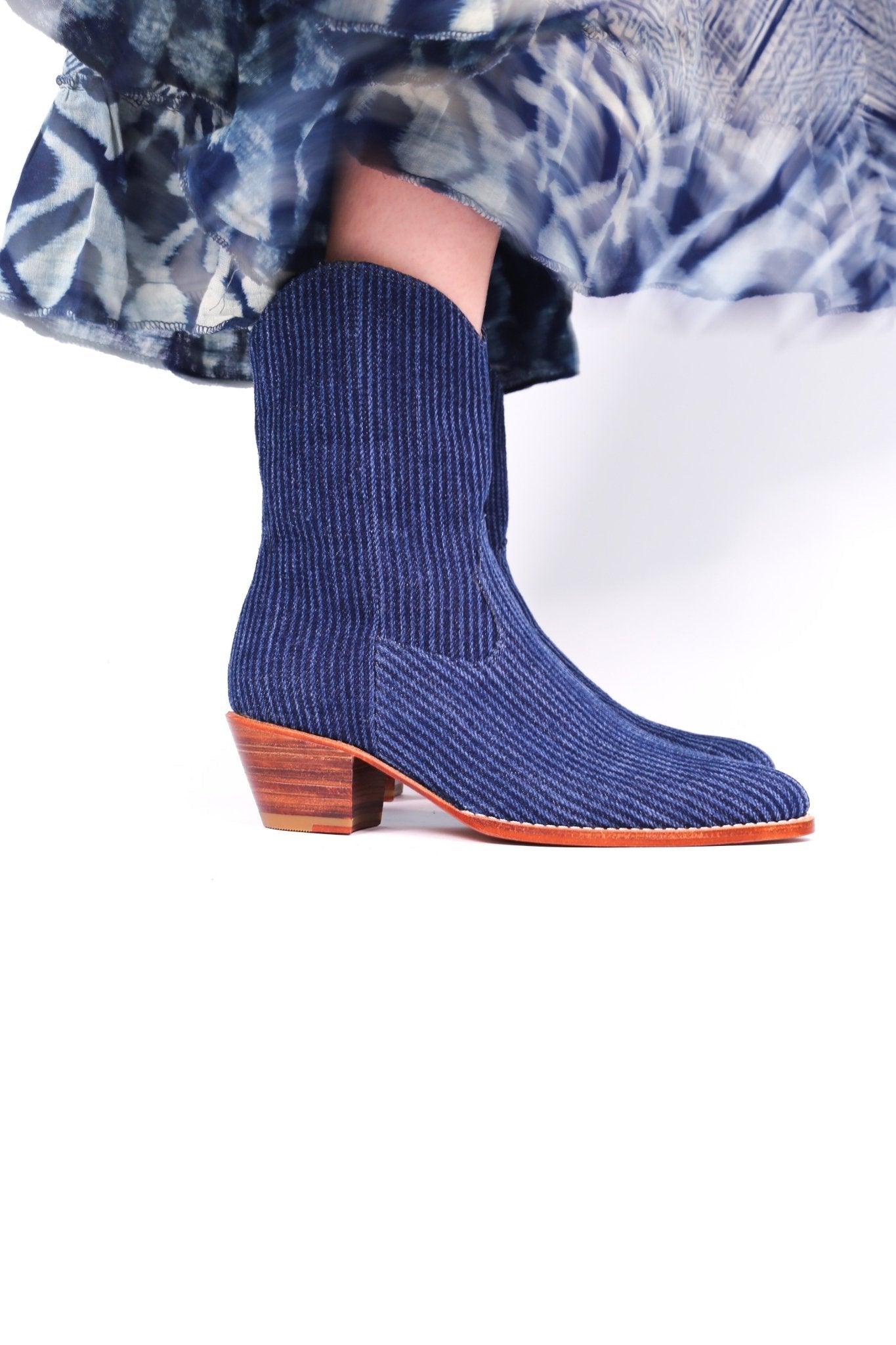 DENIM STRIPE ANKLE BOOTS TUZIA - MOMO STUDIO BERLIN - Berlin Concept Store - sustainable & ethical fashion