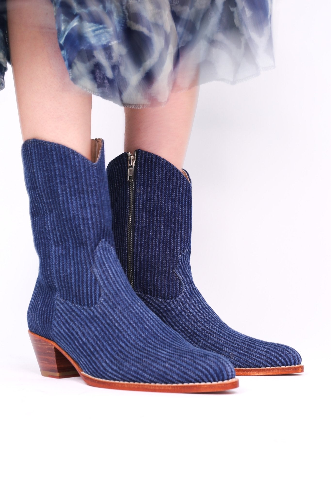 DENIM STRIPE ANKLE BOOTS TUZIA - MOMO STUDIO BERLIN - Berlin Concept Store - sustainable & ethical fashion