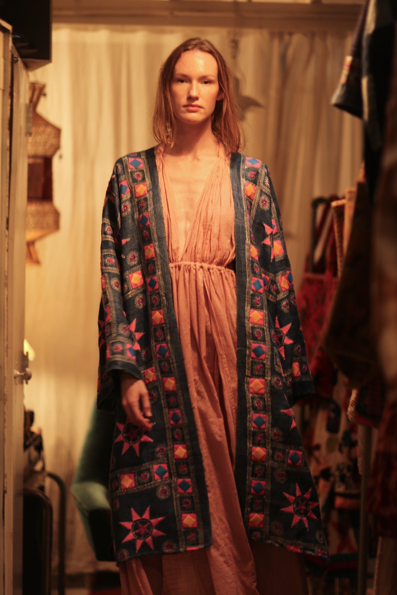 DUMA ARTISAN MADE EMBROIDERED KIMONO PINK 3 - MOMO STUDIO BERLIN - Berlin Concept Store - sustainable & ethical fashion