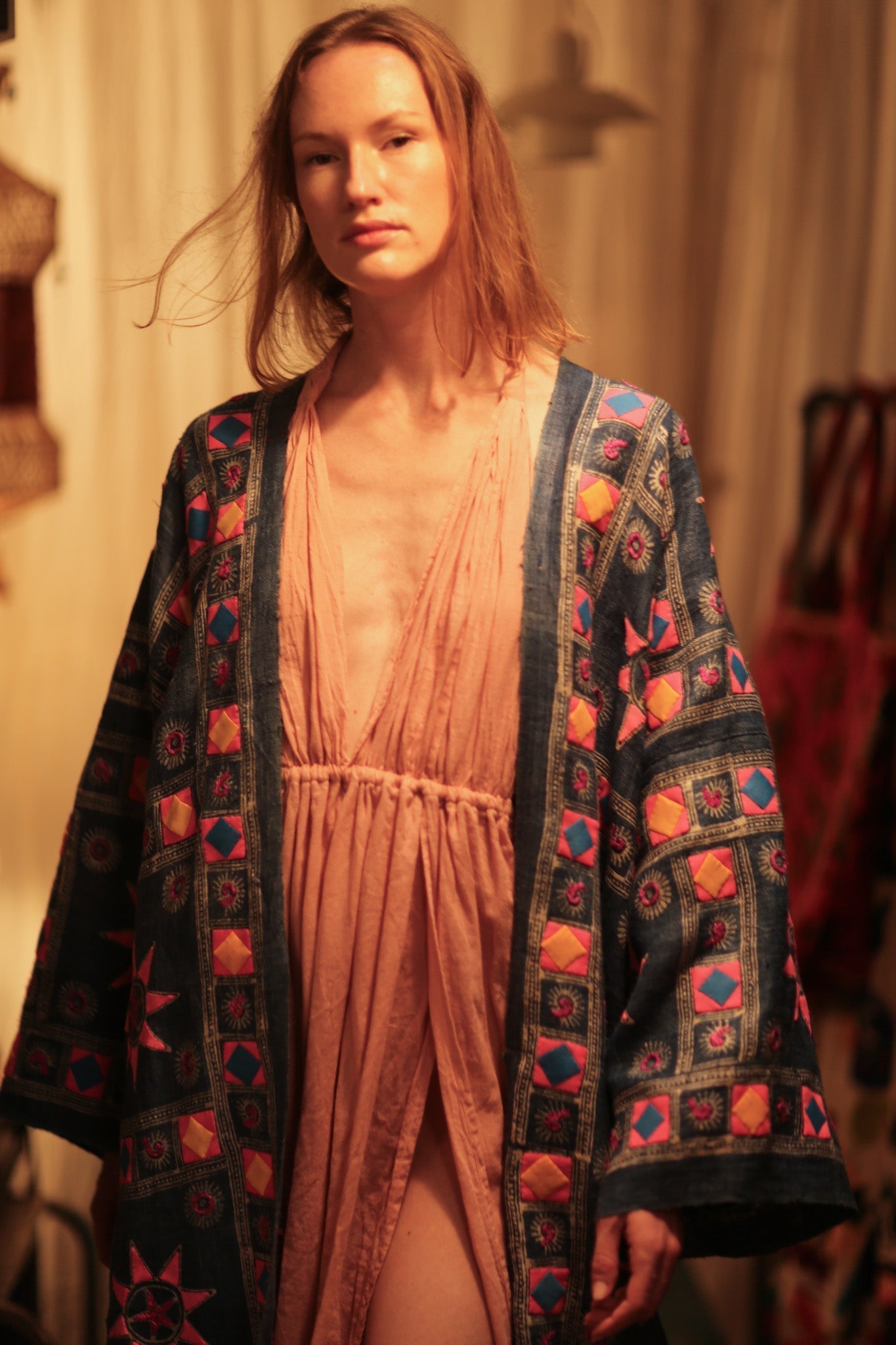 DUMA ARTISAN MADE EMBROIDERED KIMONO PINK 3 - MOMO STUDIO BERLIN - Berlin Concept Store - sustainable & ethical fashion