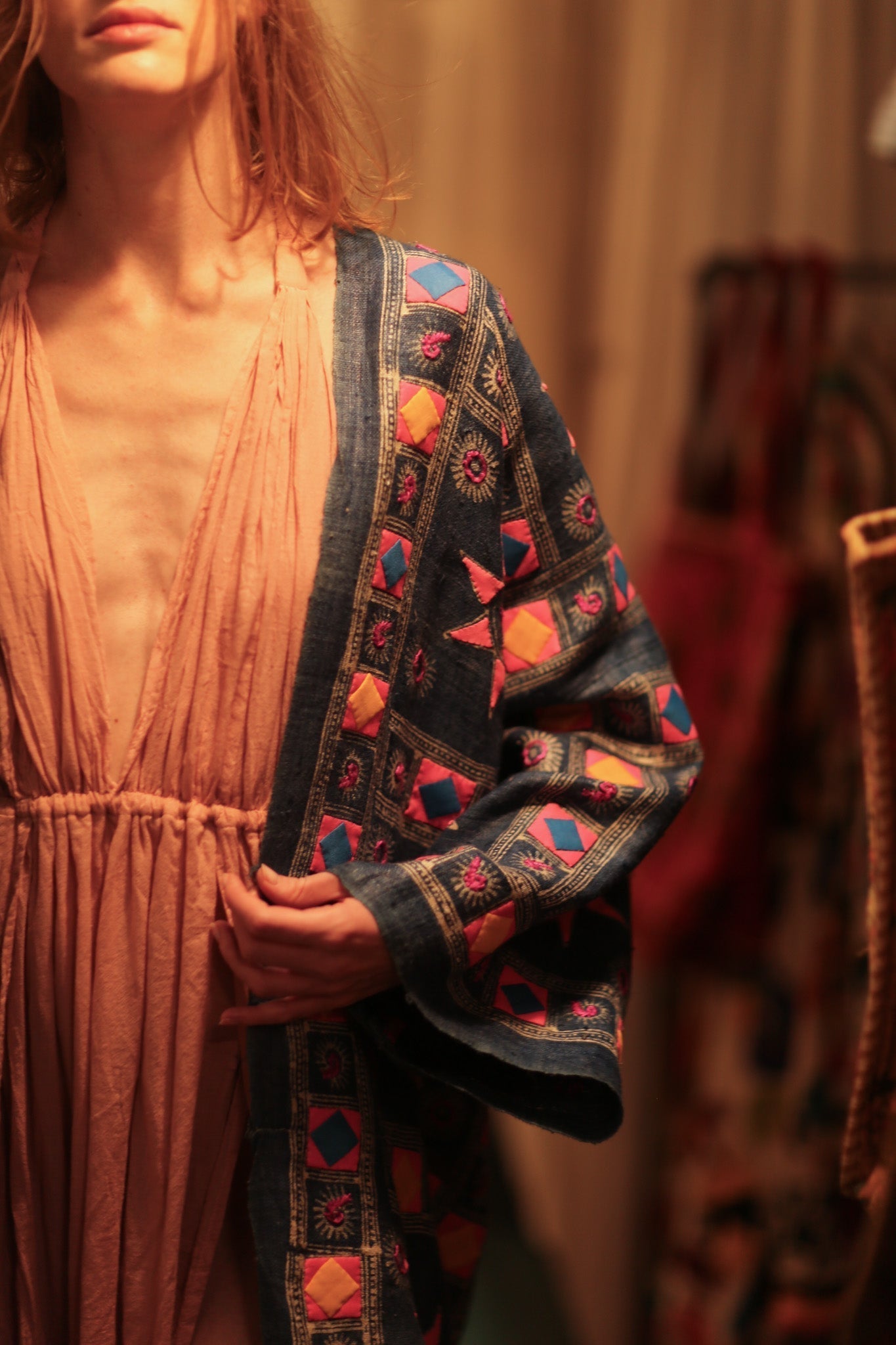 DUMA ARTISAN MADE EMBROIDERED KIMONO PINK 3 - MOMO STUDIO BERLIN - Berlin Concept Store - sustainable & ethical fashion