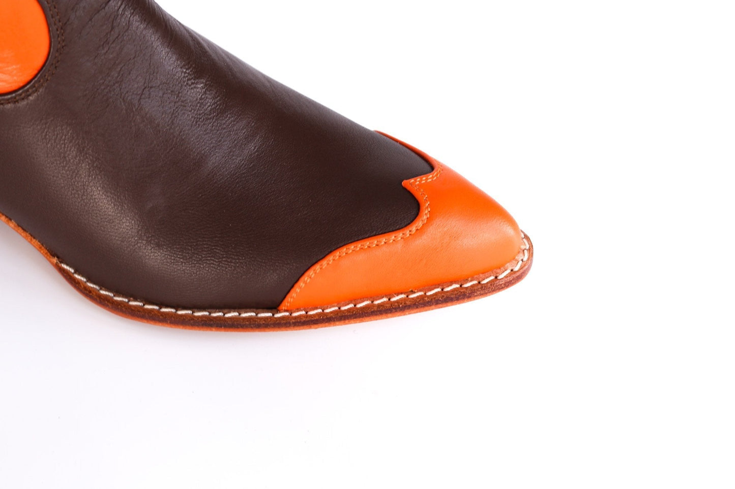 EASY RIDER ORANGE BROWN WESTERN BOOTS - MOMO STUDIO BERLIN - Berlin Concept Store - sustainable & ethical fashion