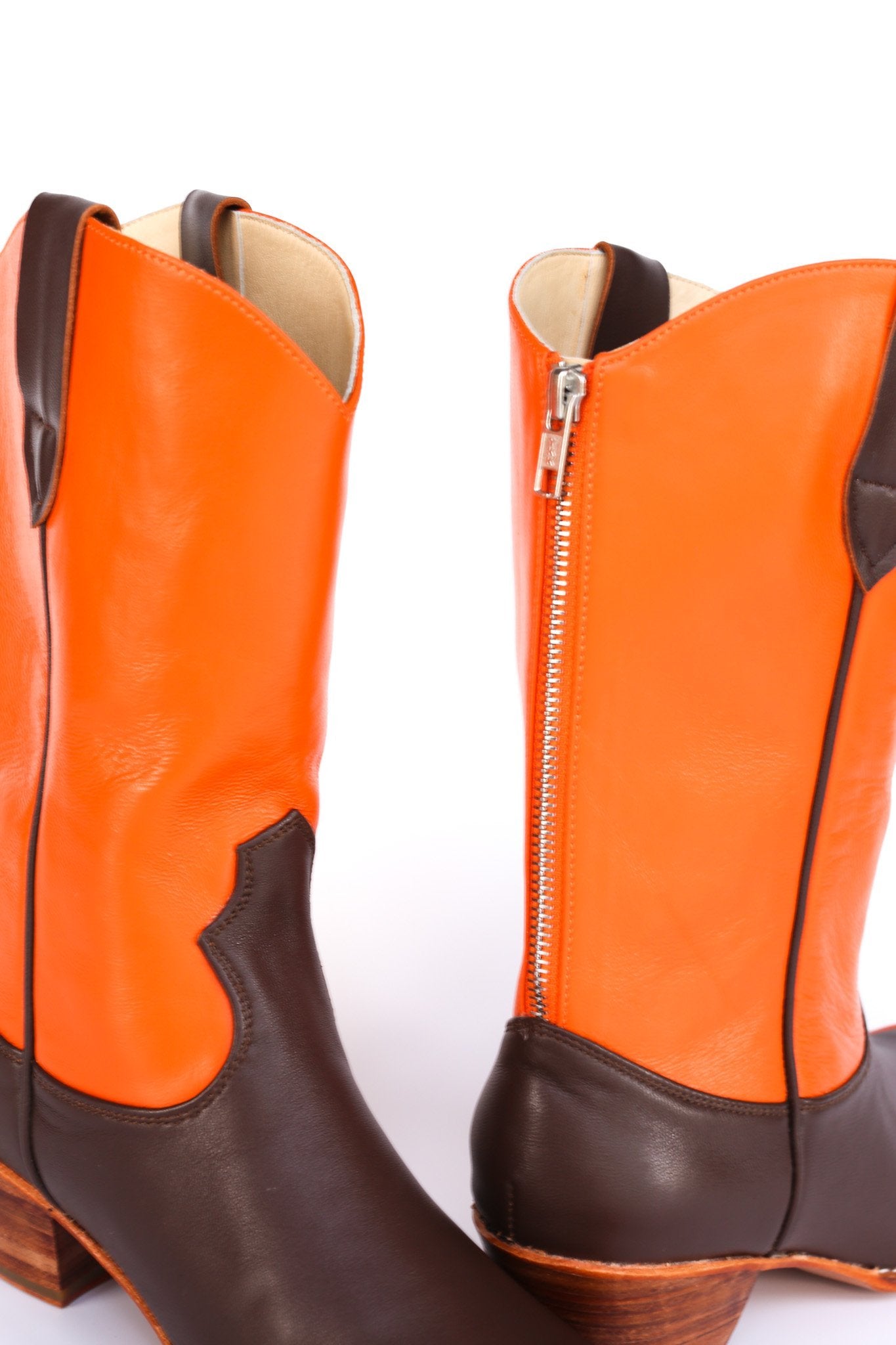 EASY RIDER ORANGE BROWN WESTERN BOOTS - MOMO STUDIO BERLIN - Berlin Concept Store - sustainable & ethical fashion