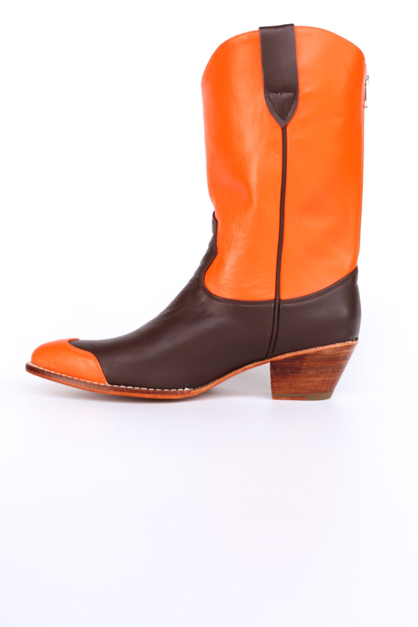 EASY RIDER ORANGE BROWN WESTERN BOOTS - MOMO STUDIO BERLIN - Berlin Concept Store - sustainable & ethical fashion