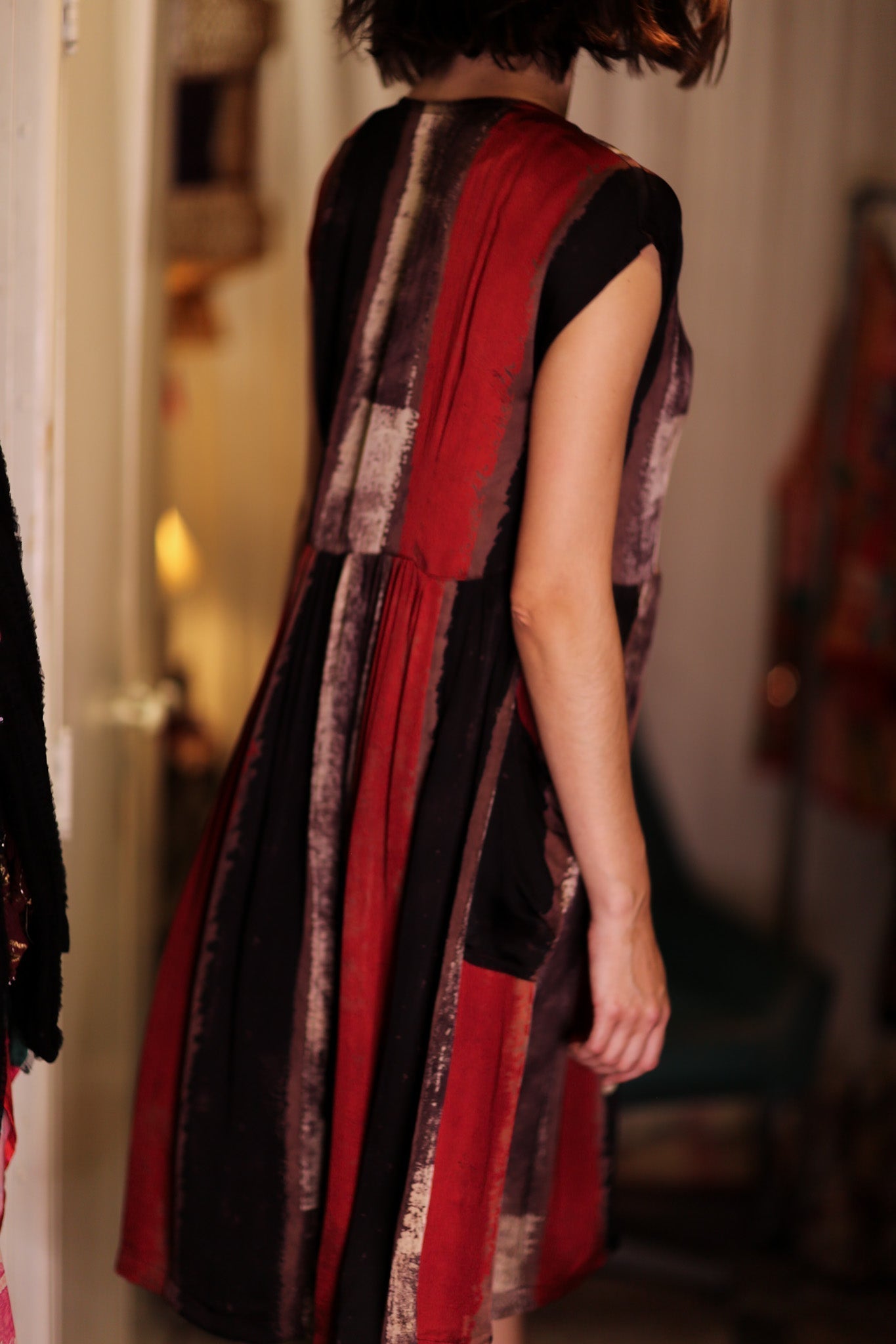 EDITH SILK DRESS RED STRIPE - MOMO STUDIO BERLIN - Berlin Concept Store - sustainable & ethical fashion