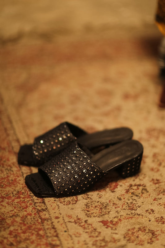 EMBELLISHED SILK HEELED MULES KLINN - MOMO STUDIO BERLIN - Berlin Concept Store - sustainable & ethical fashion