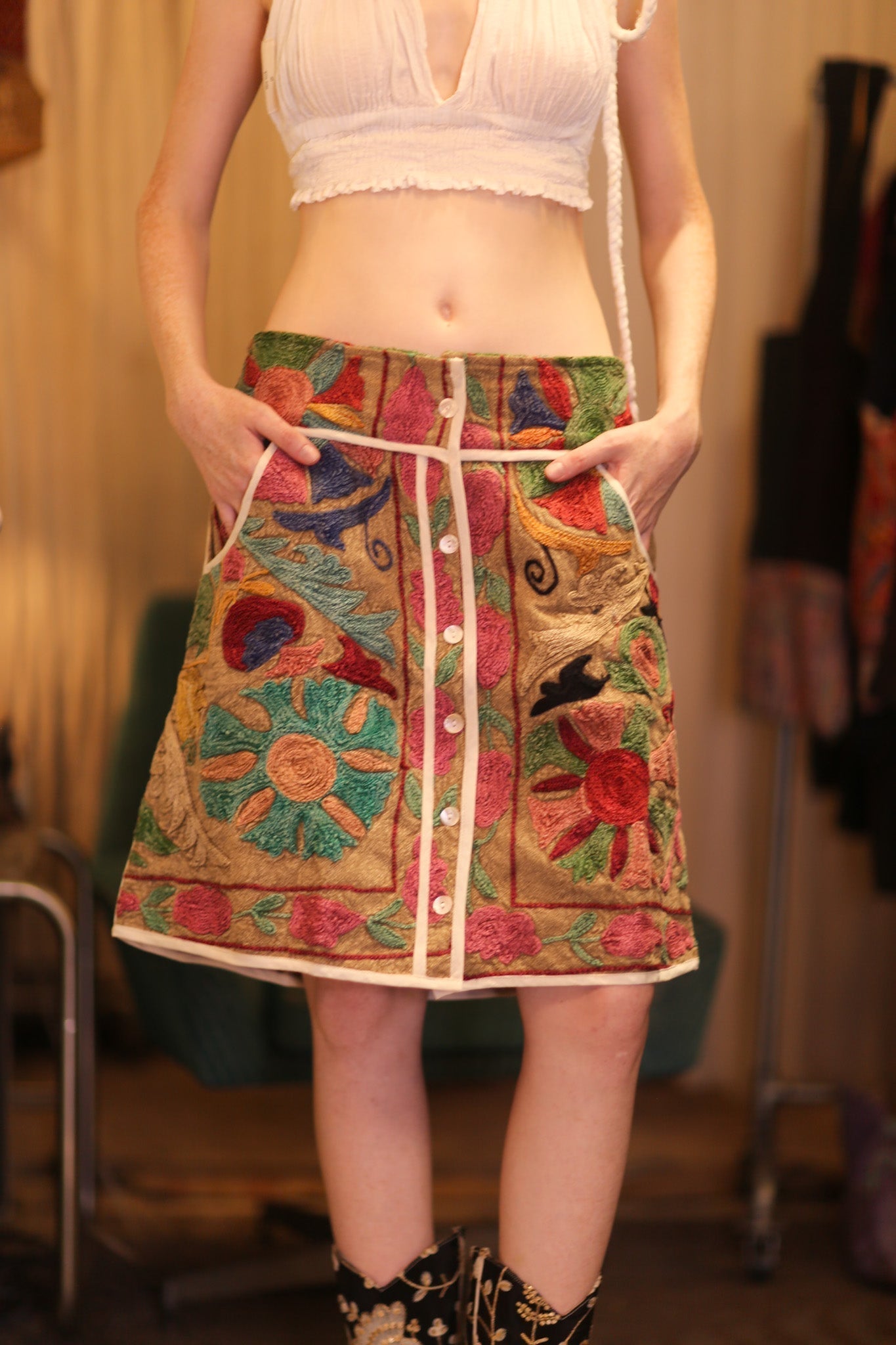 EMBROIDERED COTTON MINI SKIRT BOHEMIA - MOMO STUDIO BERLIN - Berlin Concept Store - sustainable & ethical fashion
