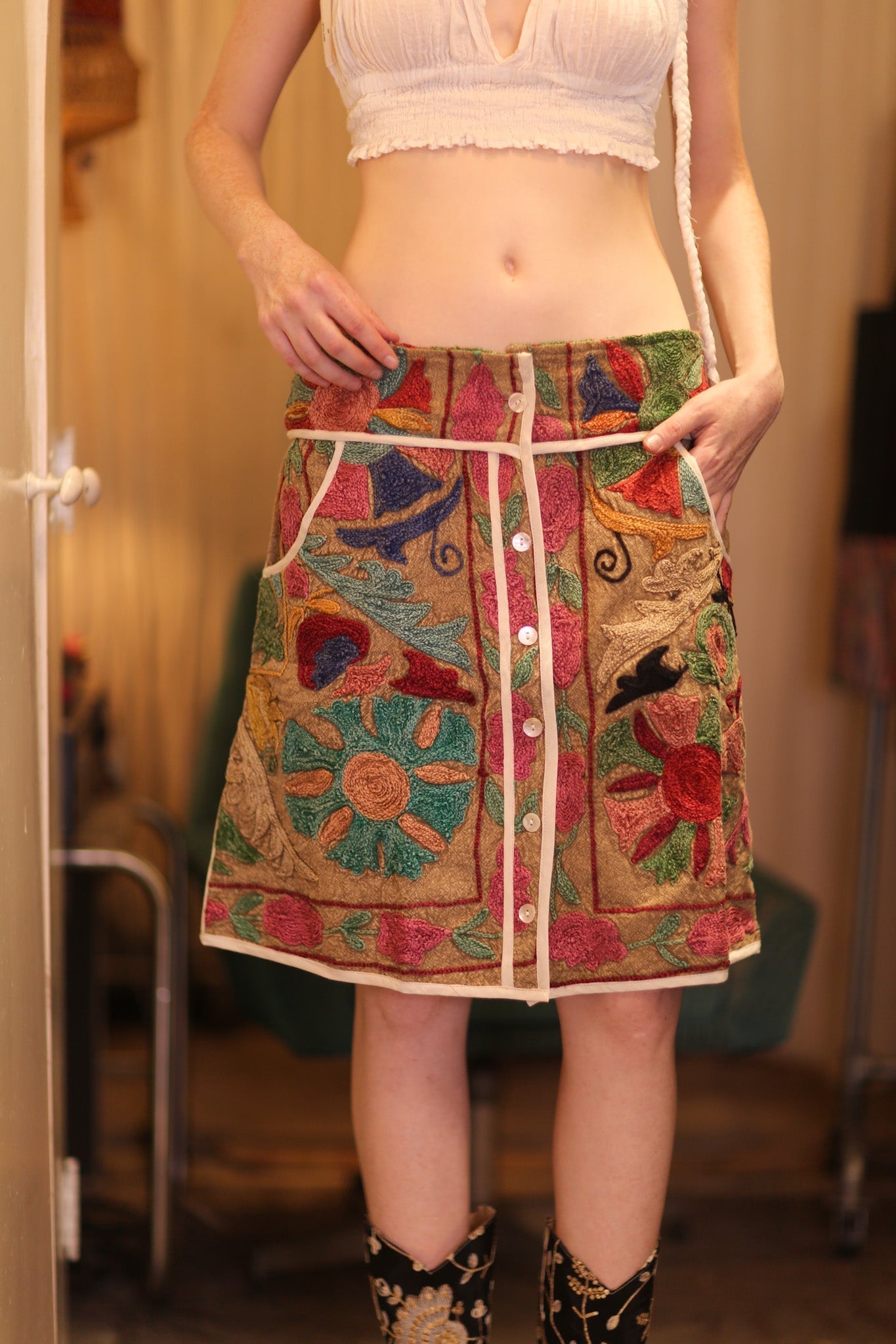 EMBROIDERED COTTON MINI SKIRT BOHEMIA - MOMO STUDIO BERLIN - Berlin Concept Store - sustainable & ethical fashion