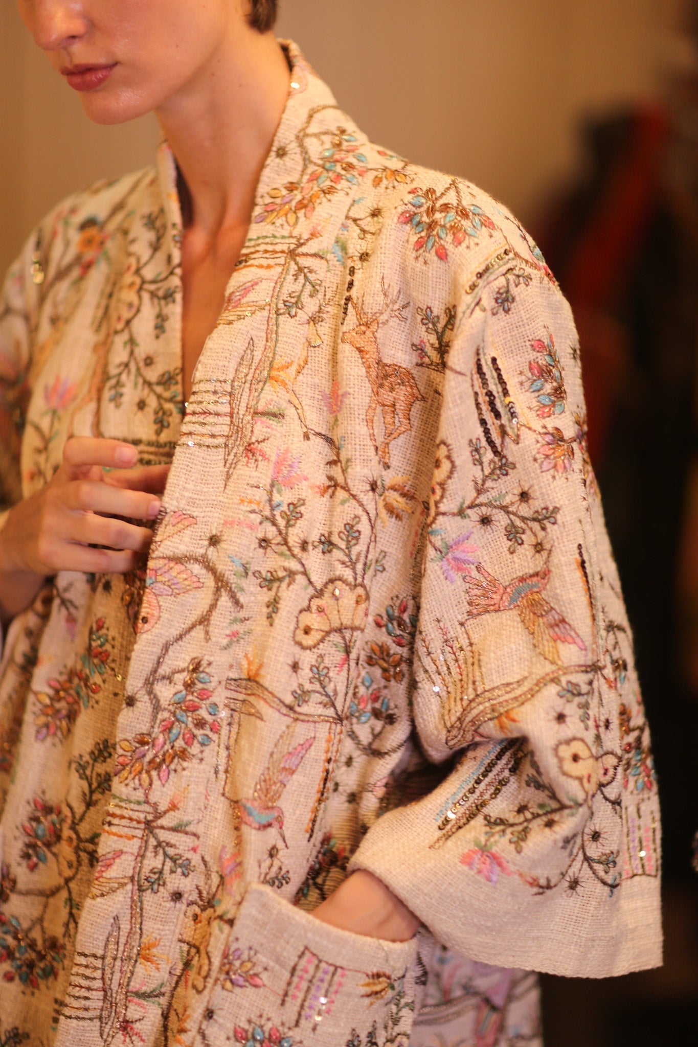 EMBROIDERED COTTON SHORT KIMONO DREAMWORLD - MOMO STUDIO BERLIN - Berlin Concept Store - sustainable & ethical fashion