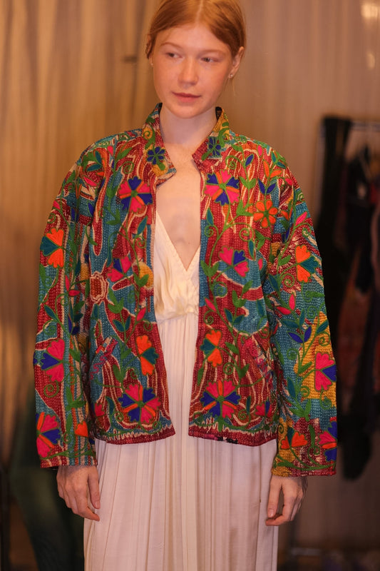 EMBROIDERED JACKET INGRID NAVI - MOMO STUDIO BERLIN - Berlin Concept Store - sustainable & ethical fashion