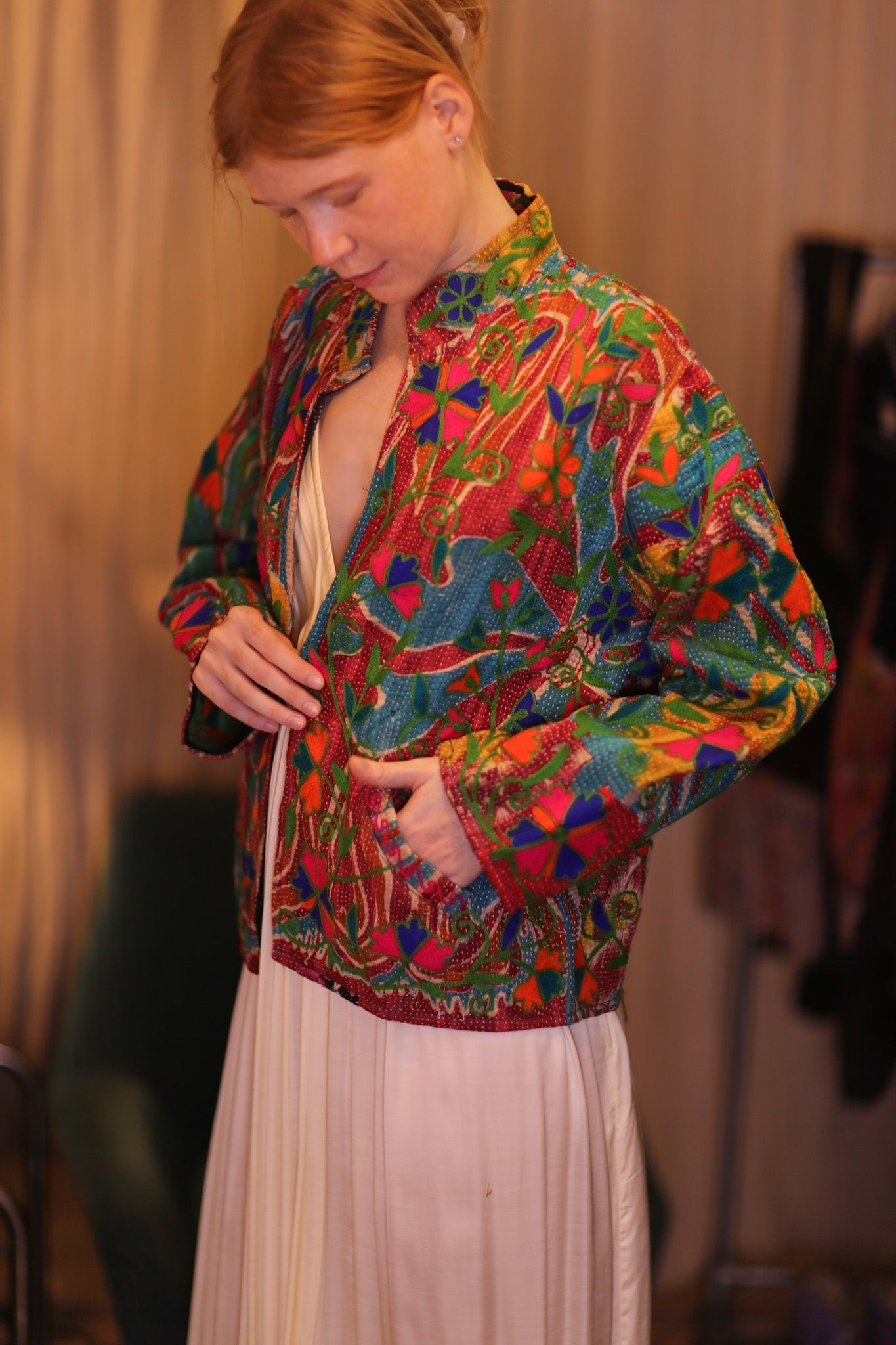 EMBROIDERED JACKET INGRID NAVI - MOMO STUDIO BERLIN - Berlin Concept Store - sustainable & ethical fashion