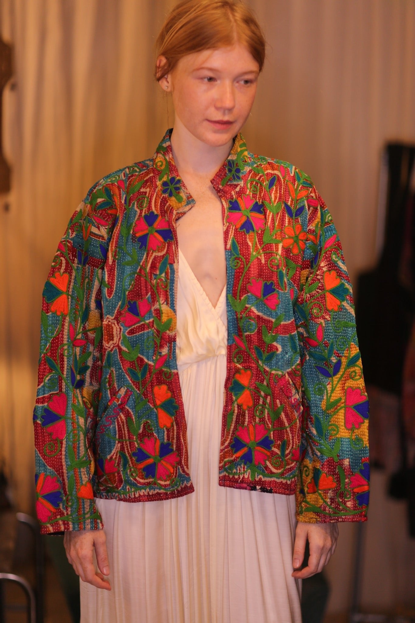 EMBROIDERED JACKET INGRID NAVI - MOMO STUDIO BERLIN - Berlin Concept Store - sustainable & ethical fashion