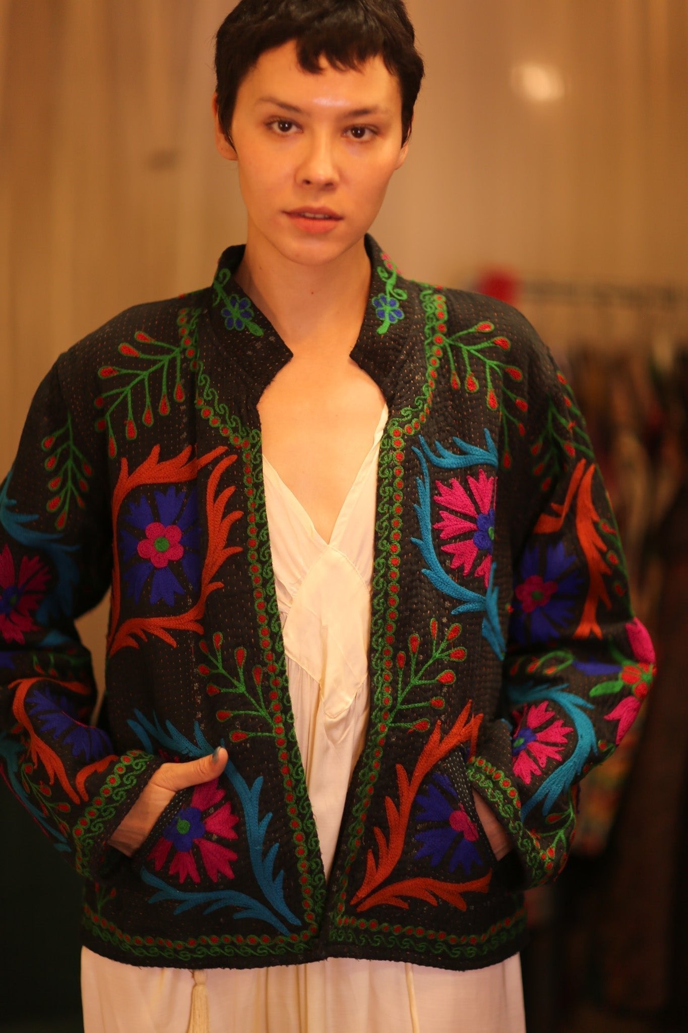 EMBROIDERED KANTHA JACKET INGRID EYES - MOMO STUDIO BERLIN - Berlin Concept Store - sustainable & ethical fashion