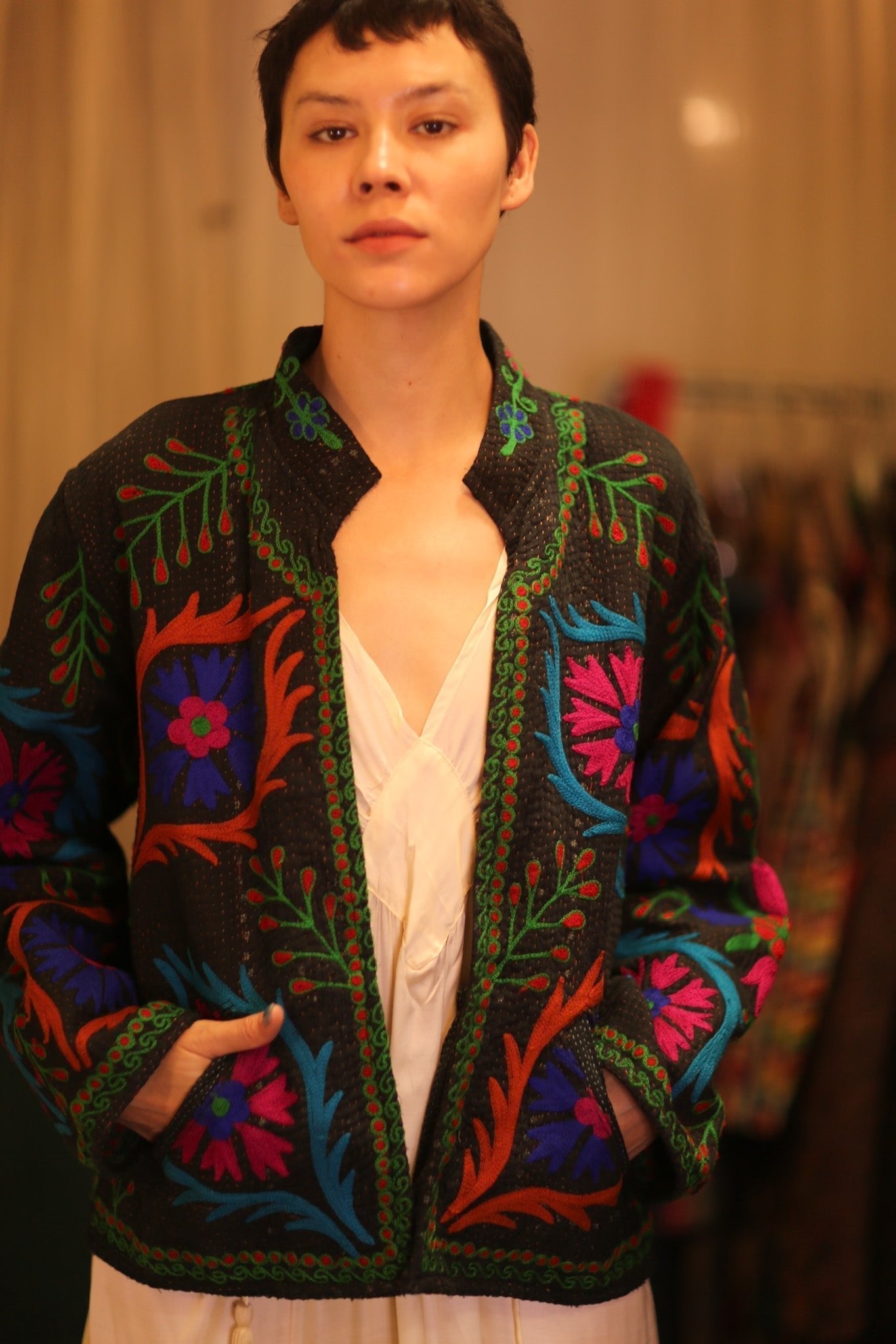 EMBROIDERED KANTHA JACKET INGRID EYES - MOMO STUDIO BERLIN - Berlin Concept Store - sustainable & ethical fashion